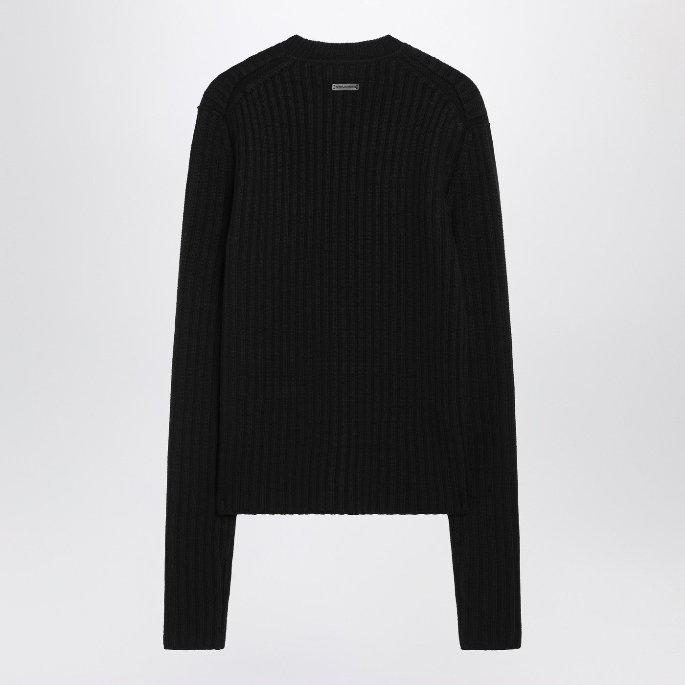 Dolce&Gabbana Black Ribbed Wool Sweater Men DOLCE & GABBANA