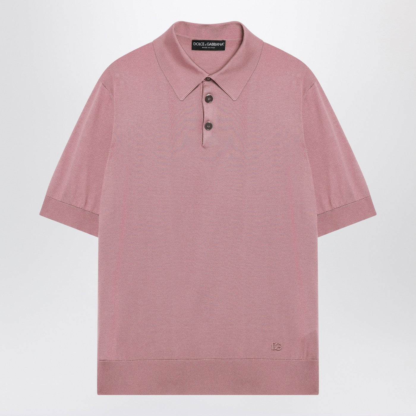 Dolce&Gabbana Pink Silk Polo Shirt Men DOLCE & GABBANA