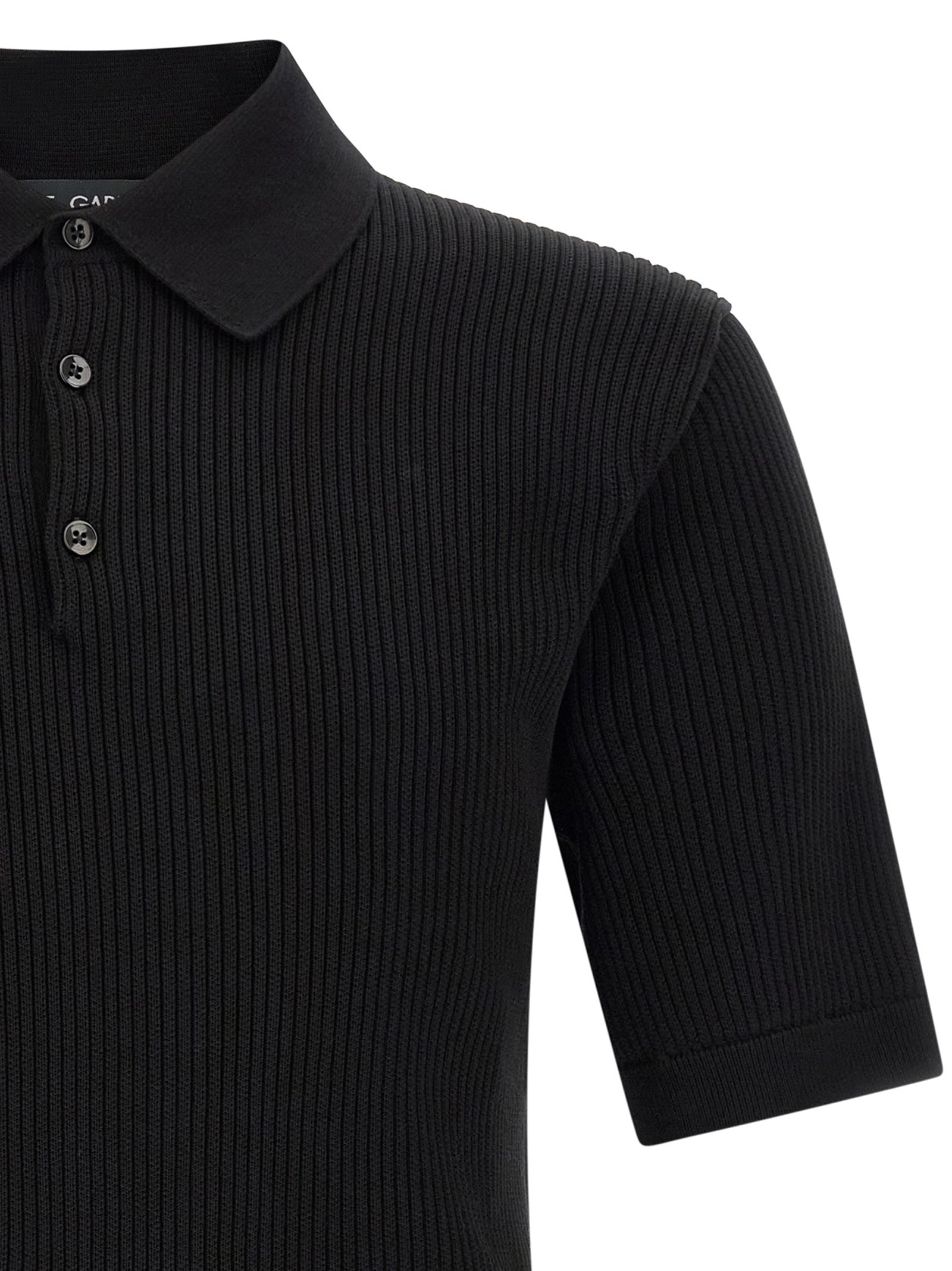 Dolce & Gabbana Men Micro-Ribbed Polo Shirt DOLCE & GABBANA