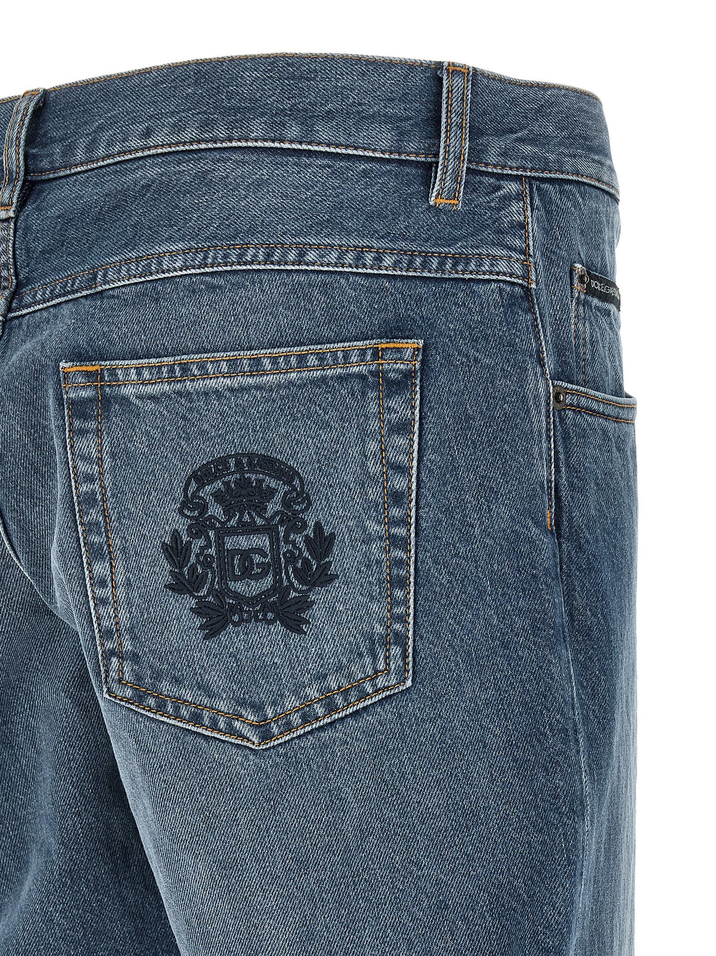Dolce & Gabbana Men Heraldic Embroidery Jeans DOLCE & GABBANA
