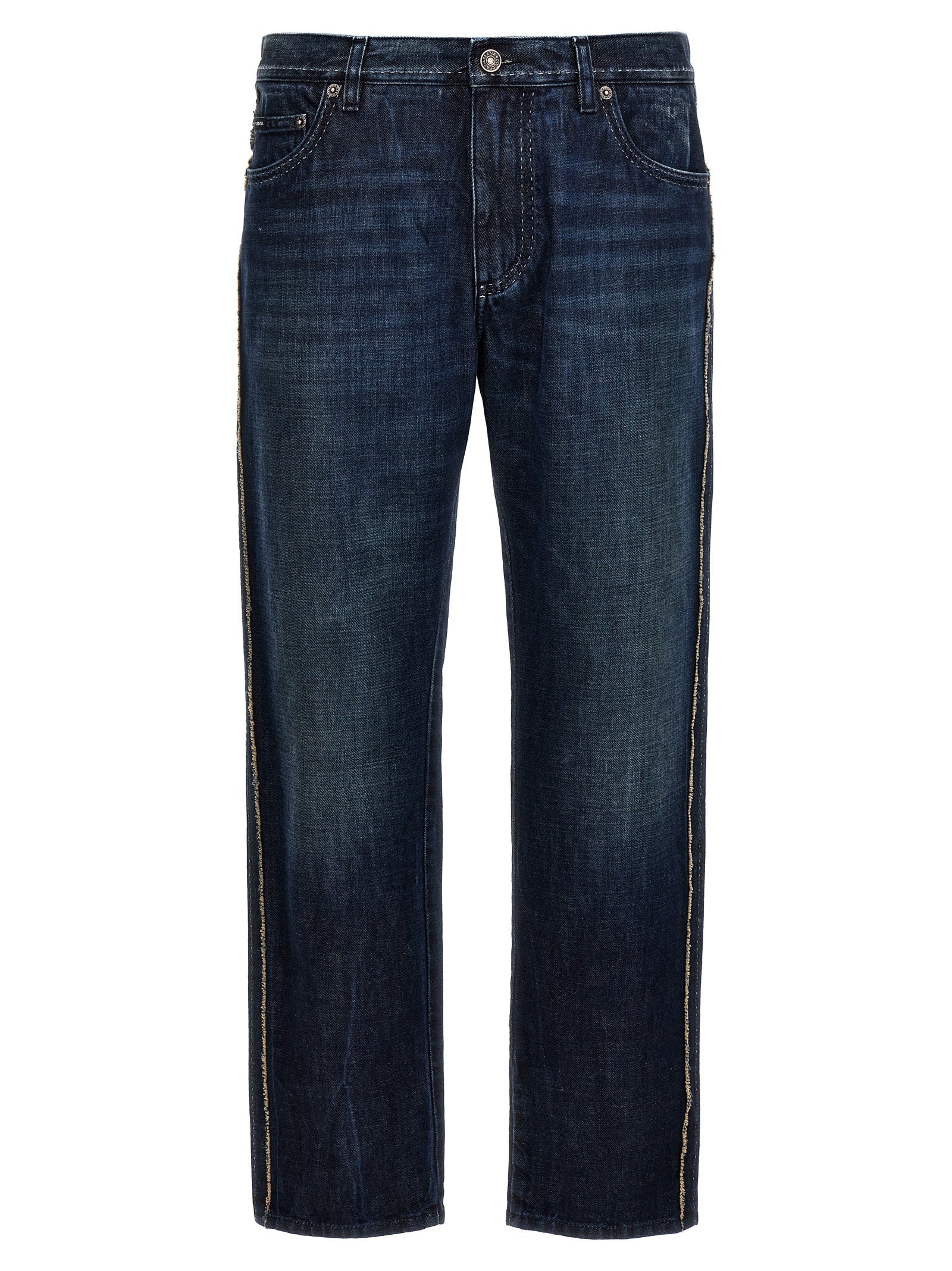 Dolce & Gabbana Men Fringed Stitching Jeans DOLCE & GABBANA