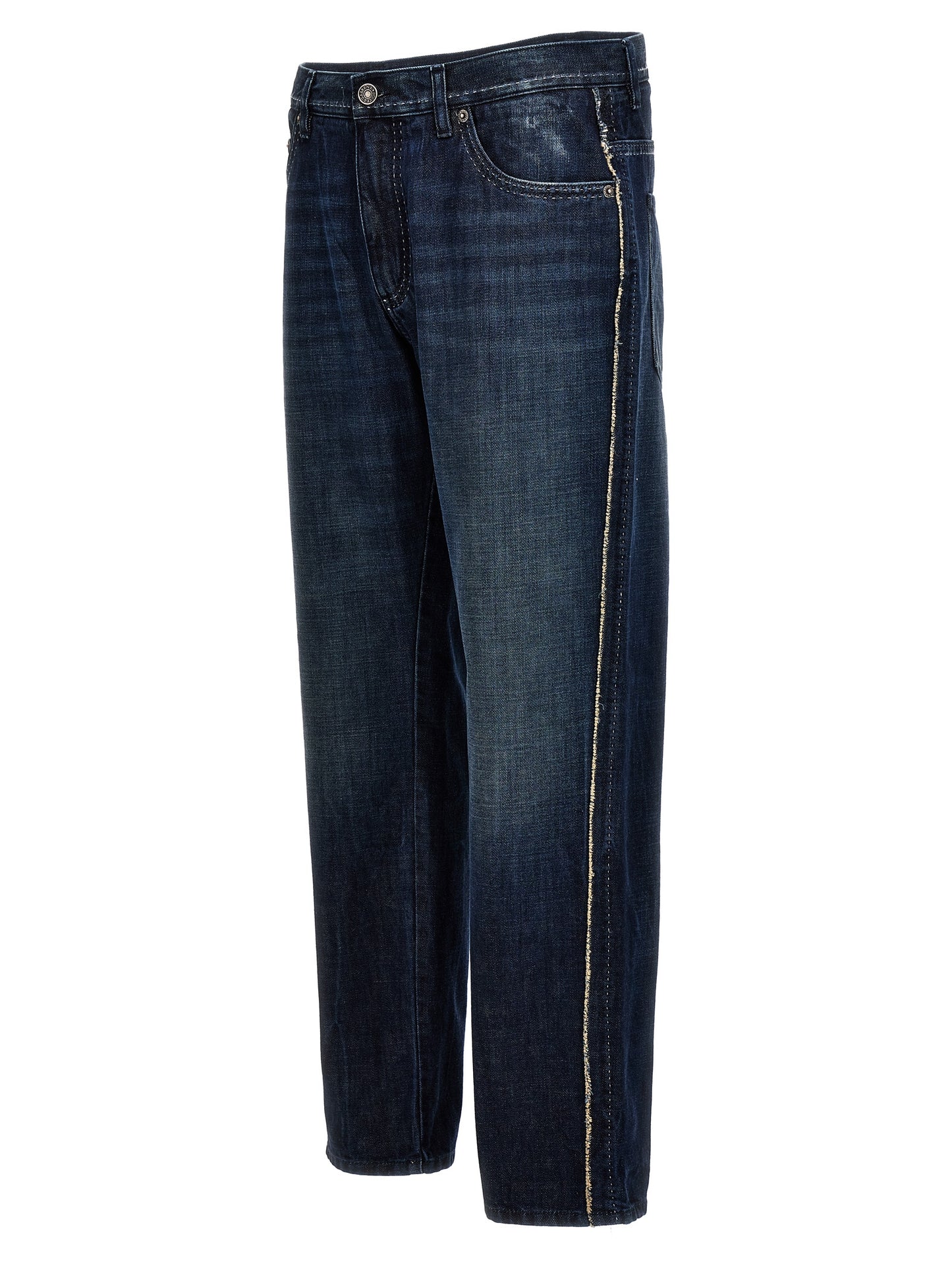 Dolce & Gabbana Men Fringed Stitching Jeans DOLCE & GABBANA