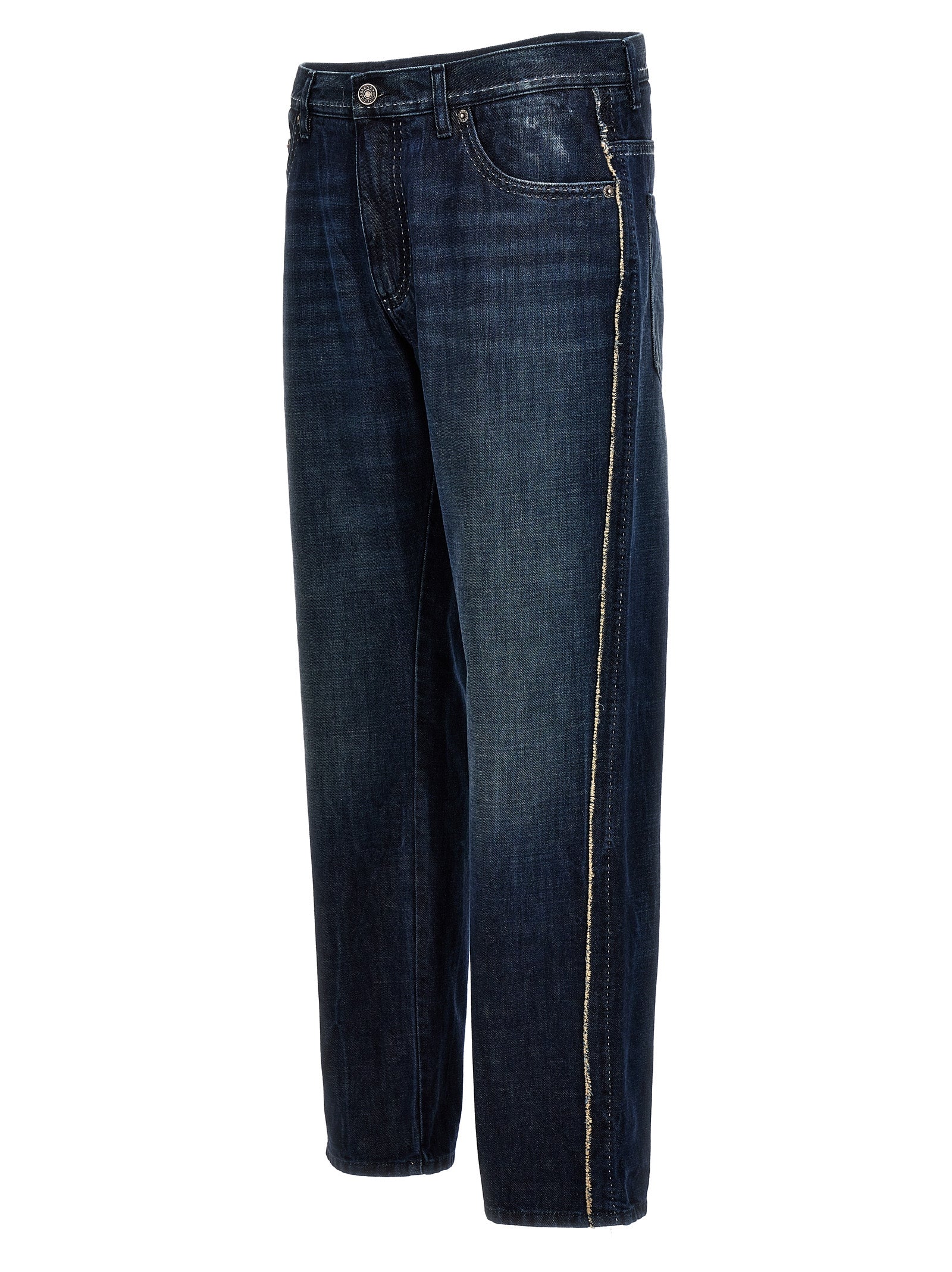 Dolce & Gabbana Men Fringed Stitching Jeans DOLCE & GABBANA