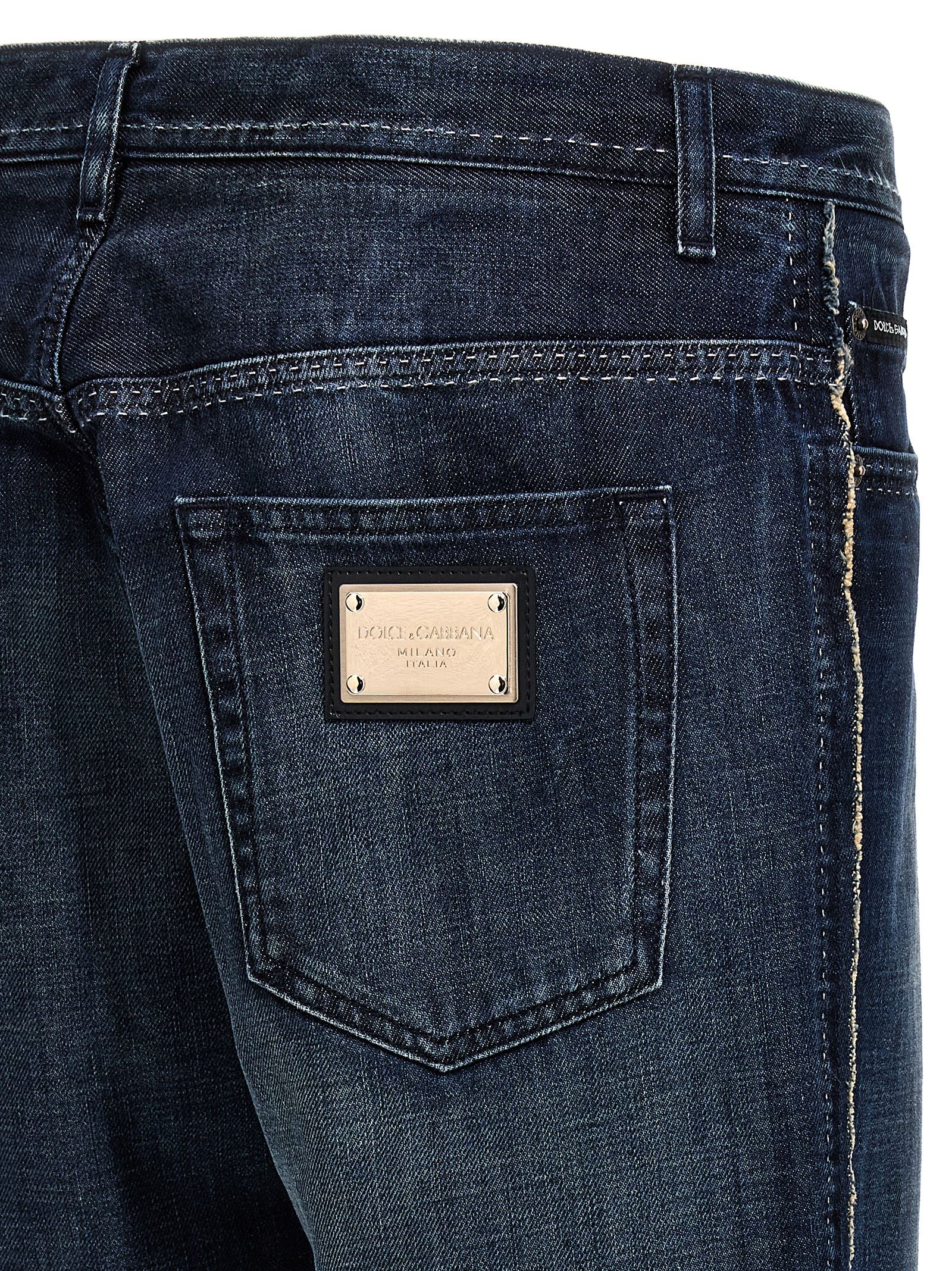 Dolce & Gabbana Men Fringed Stitching Jeans DOLCE & GABBANA