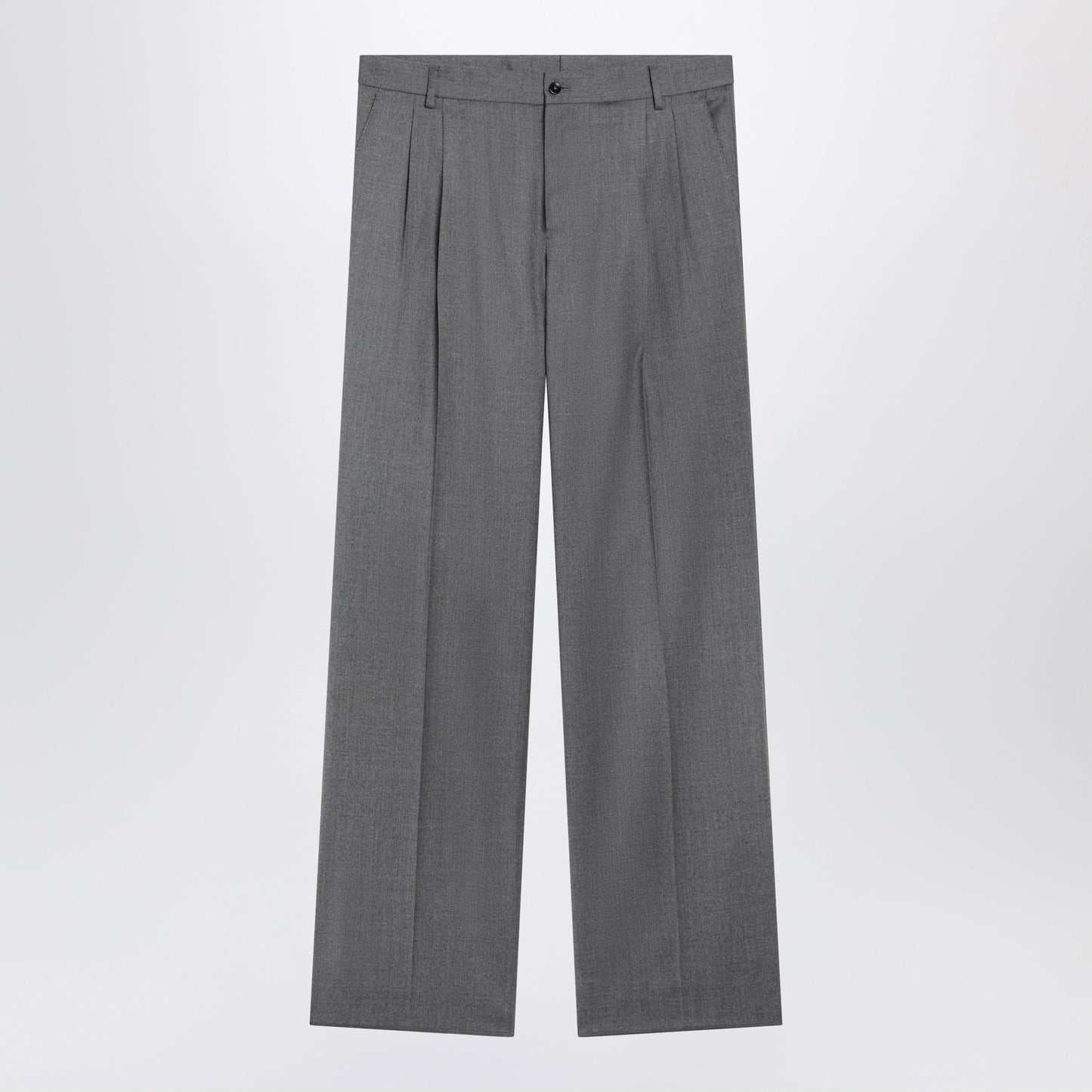 Dolce&Gabbana Grey Melange Flannel Pleated Trousers Men DOLCE & GABBANA
