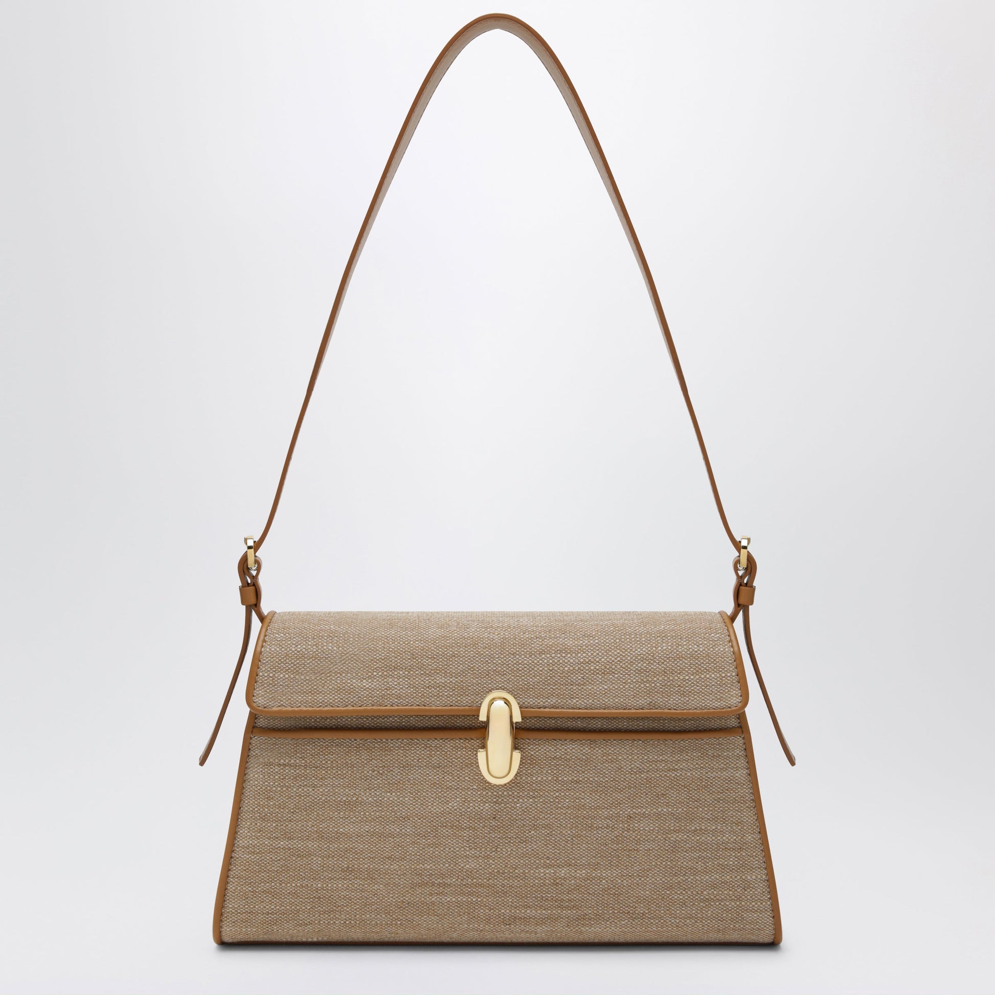 Savette Symmetry Crossbody Bag In Canvas And Light Brown Leather Women SAVETTE