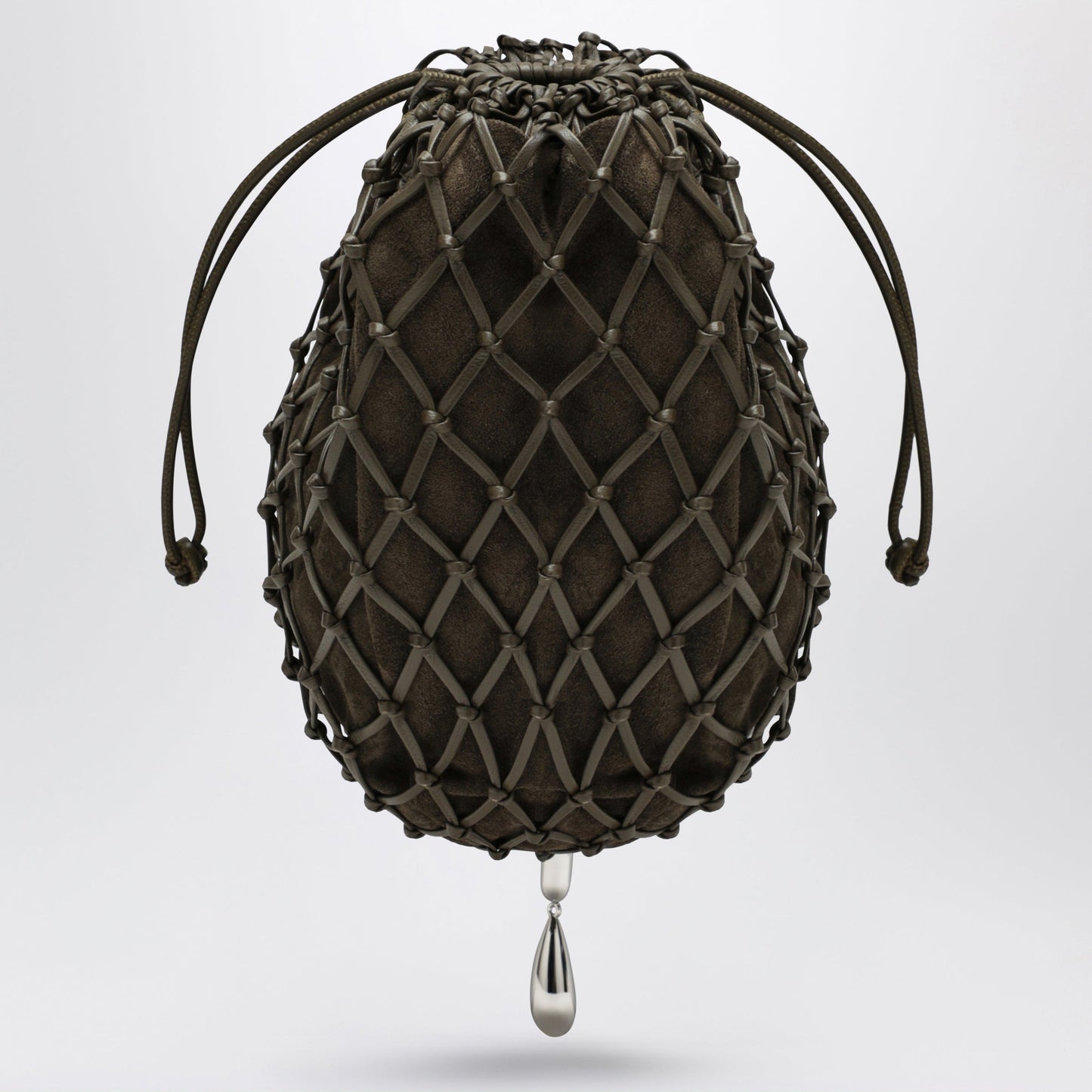 Savette Macrame Pouch In Brown Calf Leather Women SAVETTE