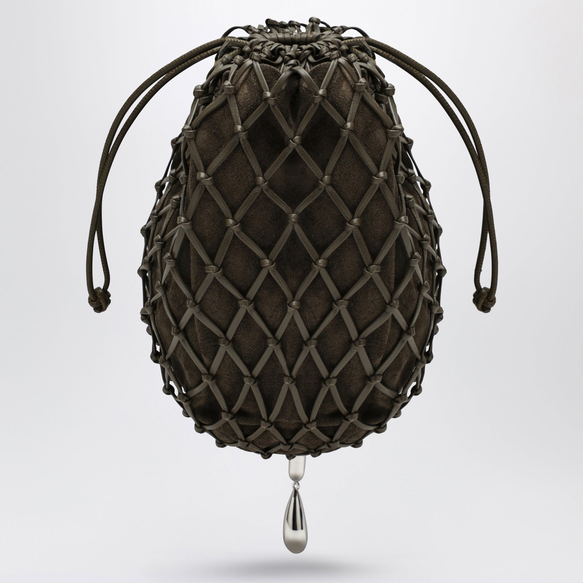 Savette Macrame Pouch In Brown Calf Leather Women SAVETTE
