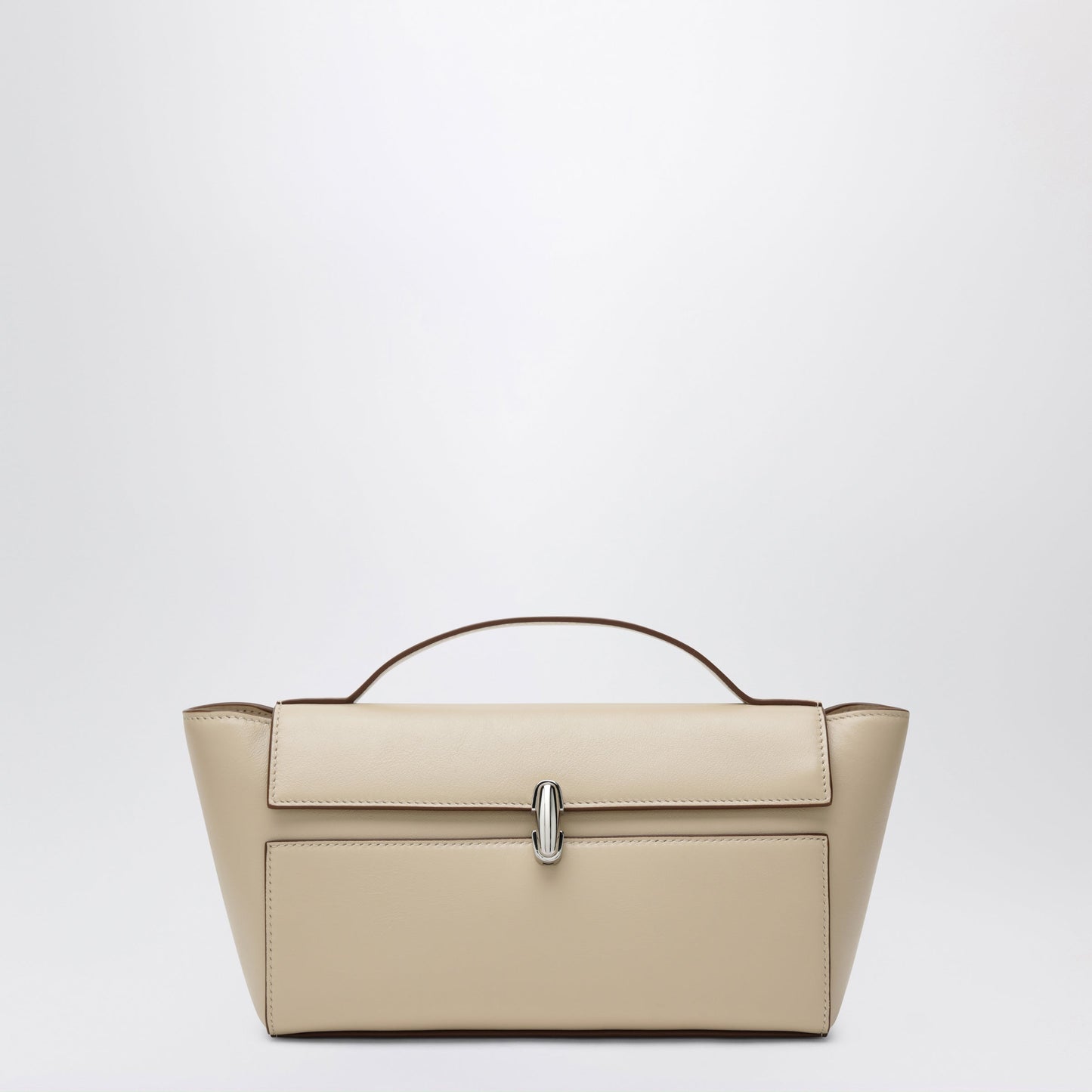 Savette Symmetry Trapeze Pouch In Ivory Leather Women SAVETTE