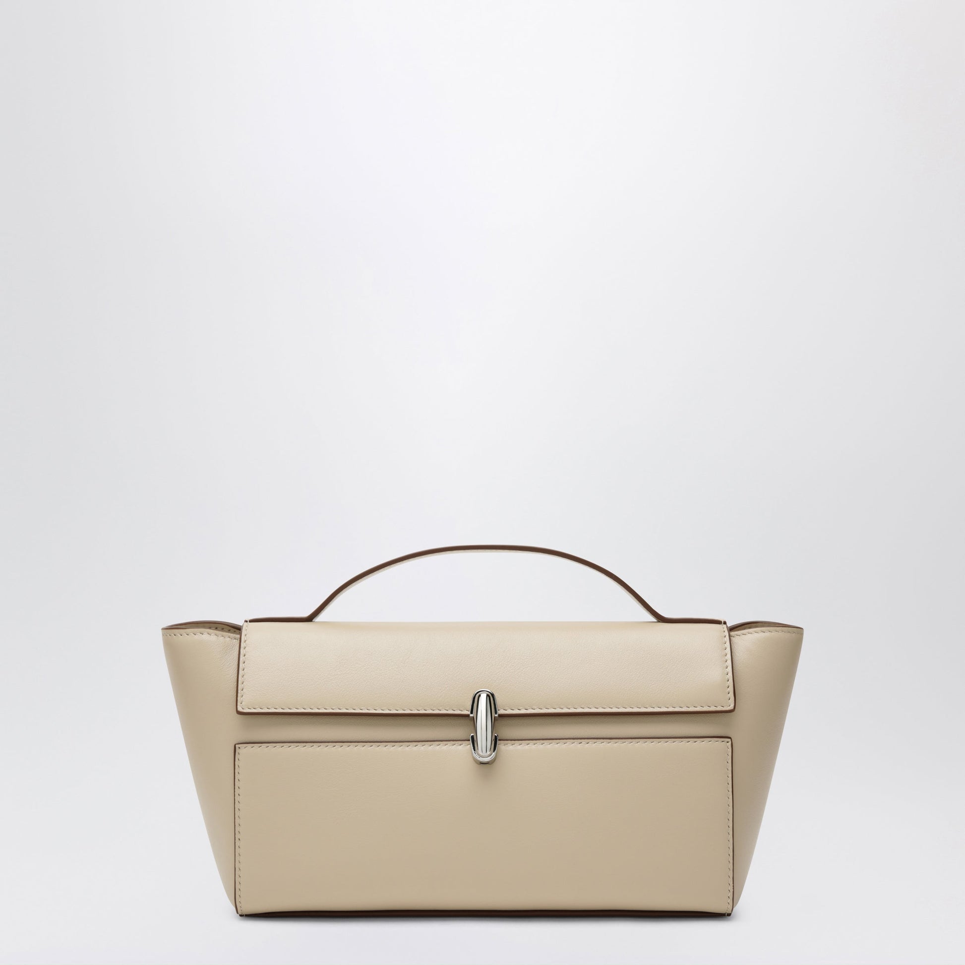 Savette Symmetry Trapeze Pouch In Ivory Leather Women SAVETTE
