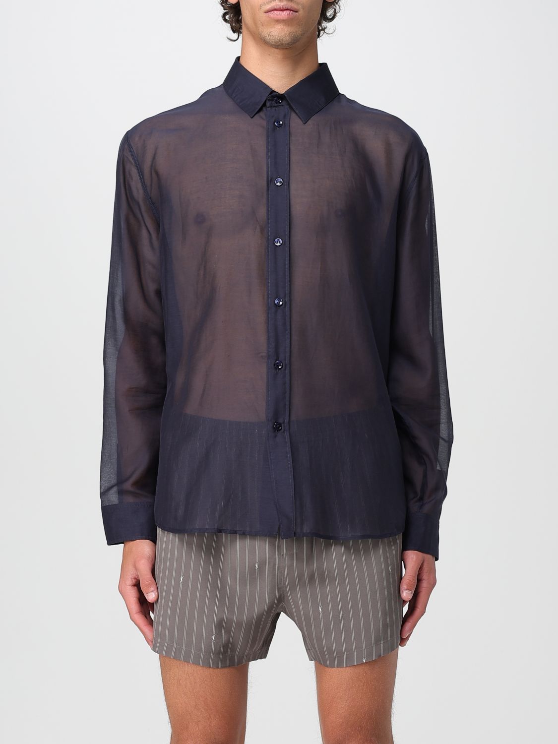 Saint Laurent Shirt Men Blue SAINT LAURENT