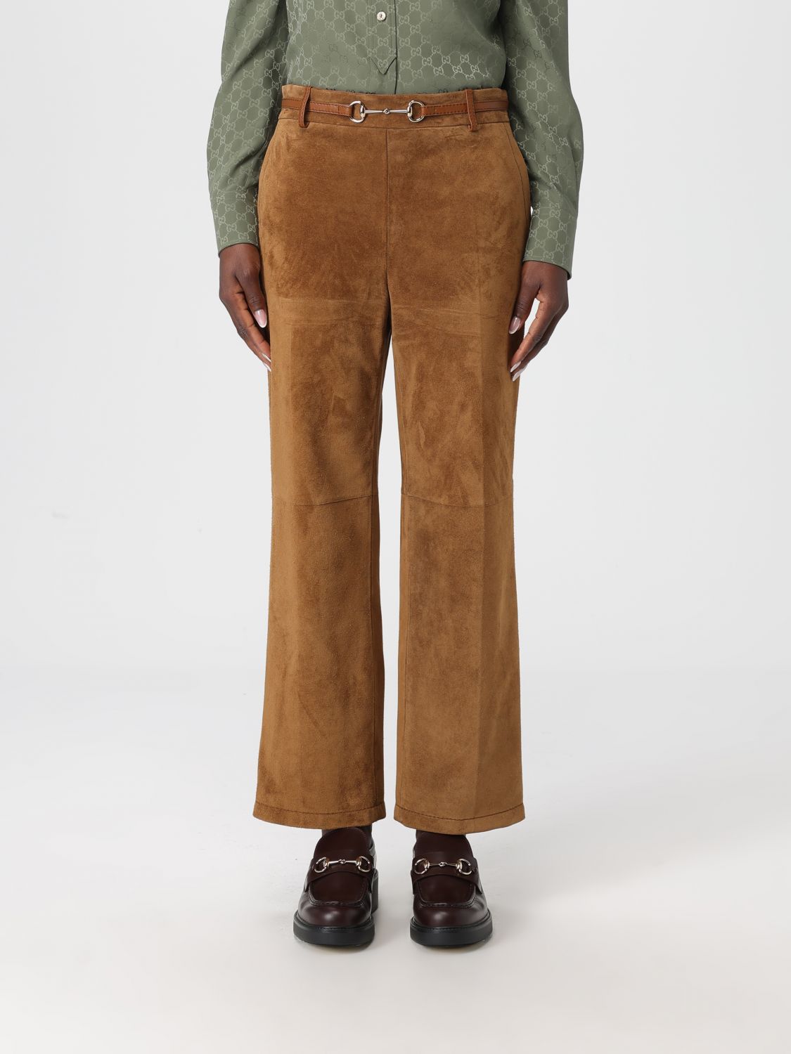 Gucci Pants Woman Brown GUCCI