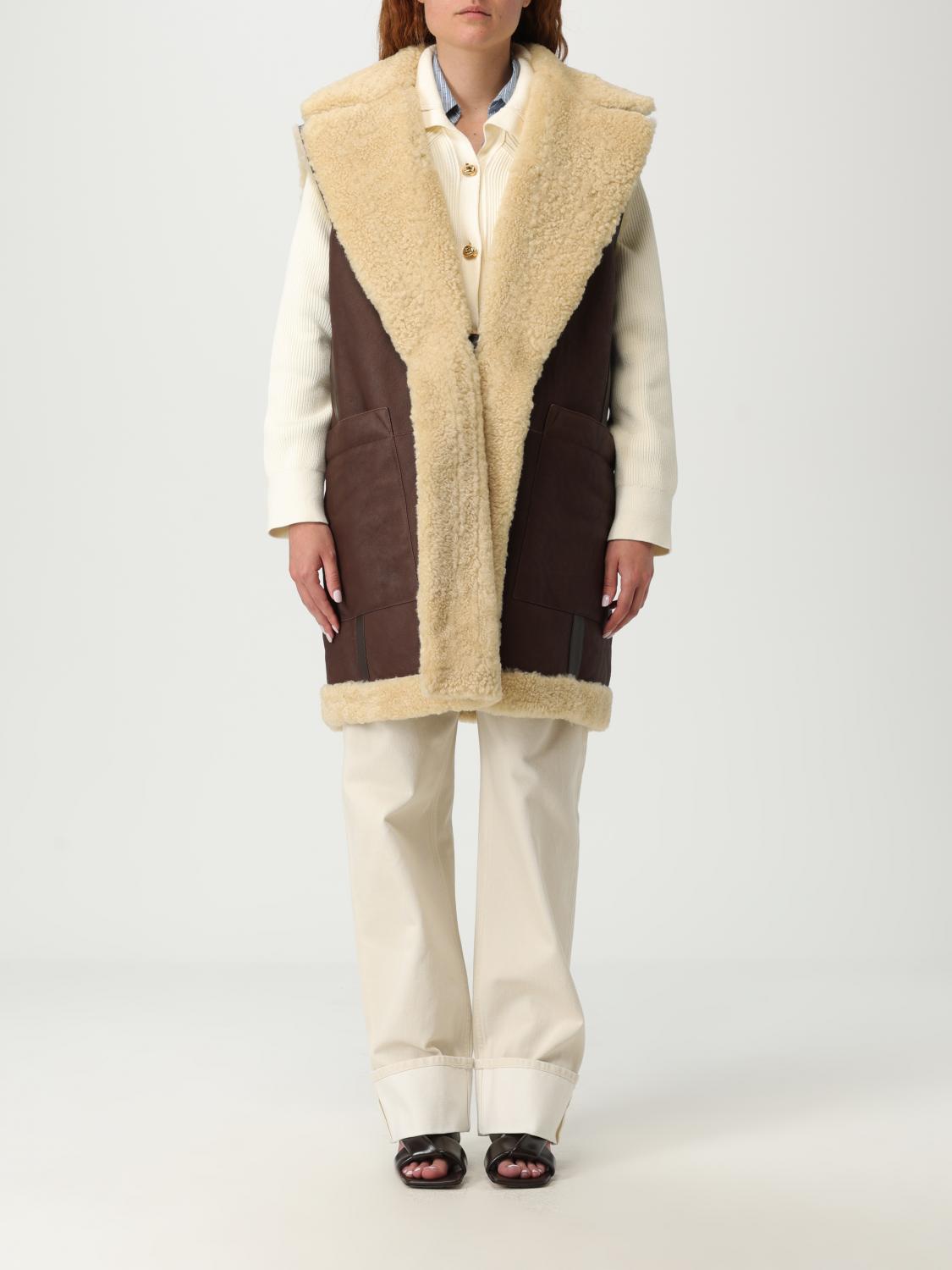 Bottega Veneta Fur Coat Woman Brown BOTTEGA VENETA