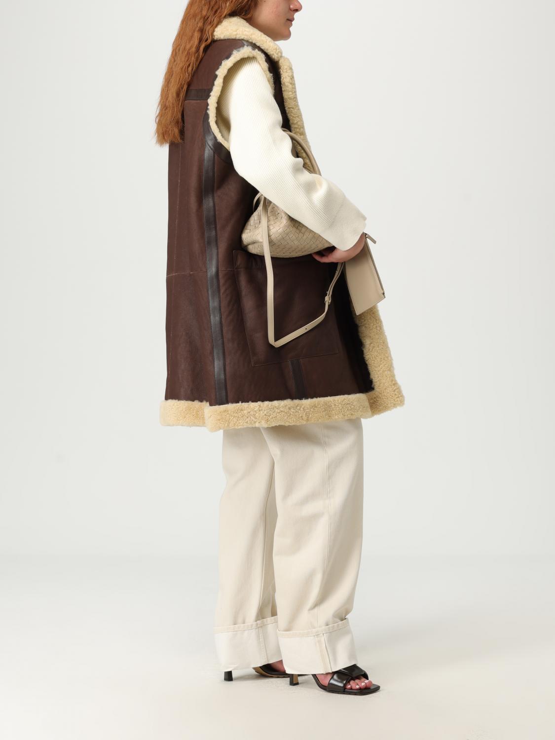 Bottega Veneta Fur Coat Woman Brown BOTTEGA VENETA