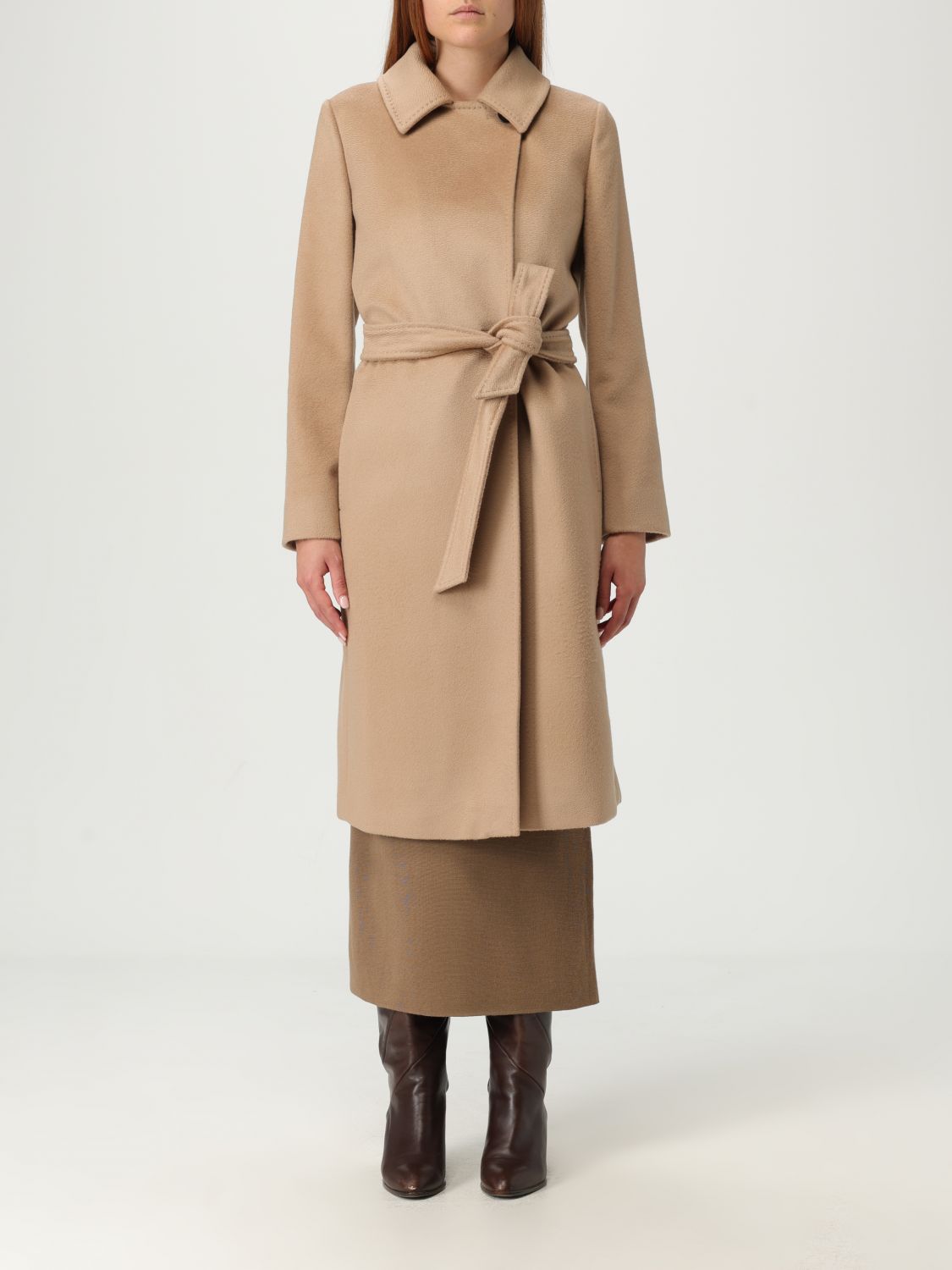 Max Mara Studio Coat Woman Camel MAX MARA STUDIO