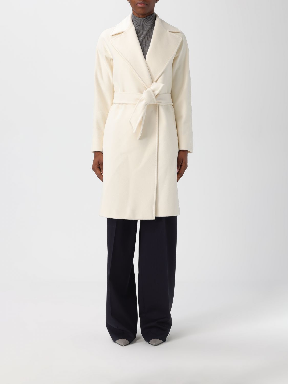 Max Mara Studio Coat Woman White MAX MARA STUDIO