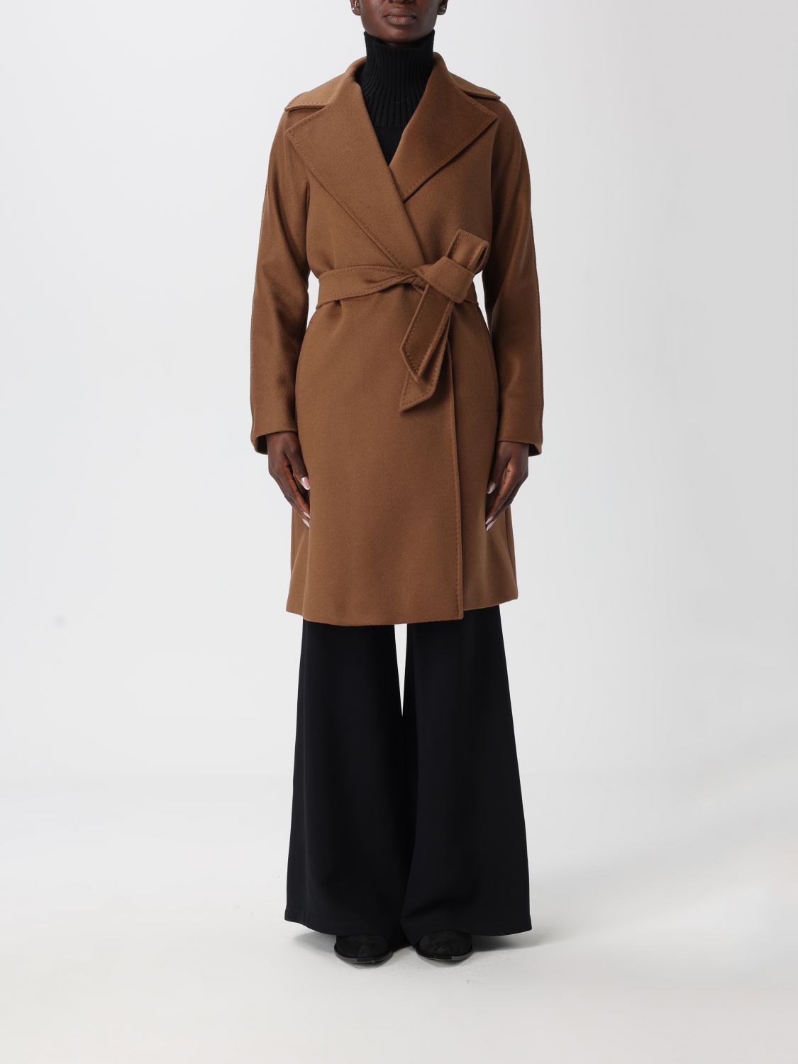 Max Mara Studio Coat Woman Brown MAX MARA STUDIO