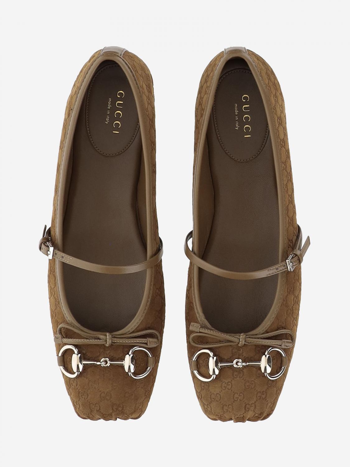 Gucci Women Suede Ballerina With All Over Gg Monogram Gucci GUCCI