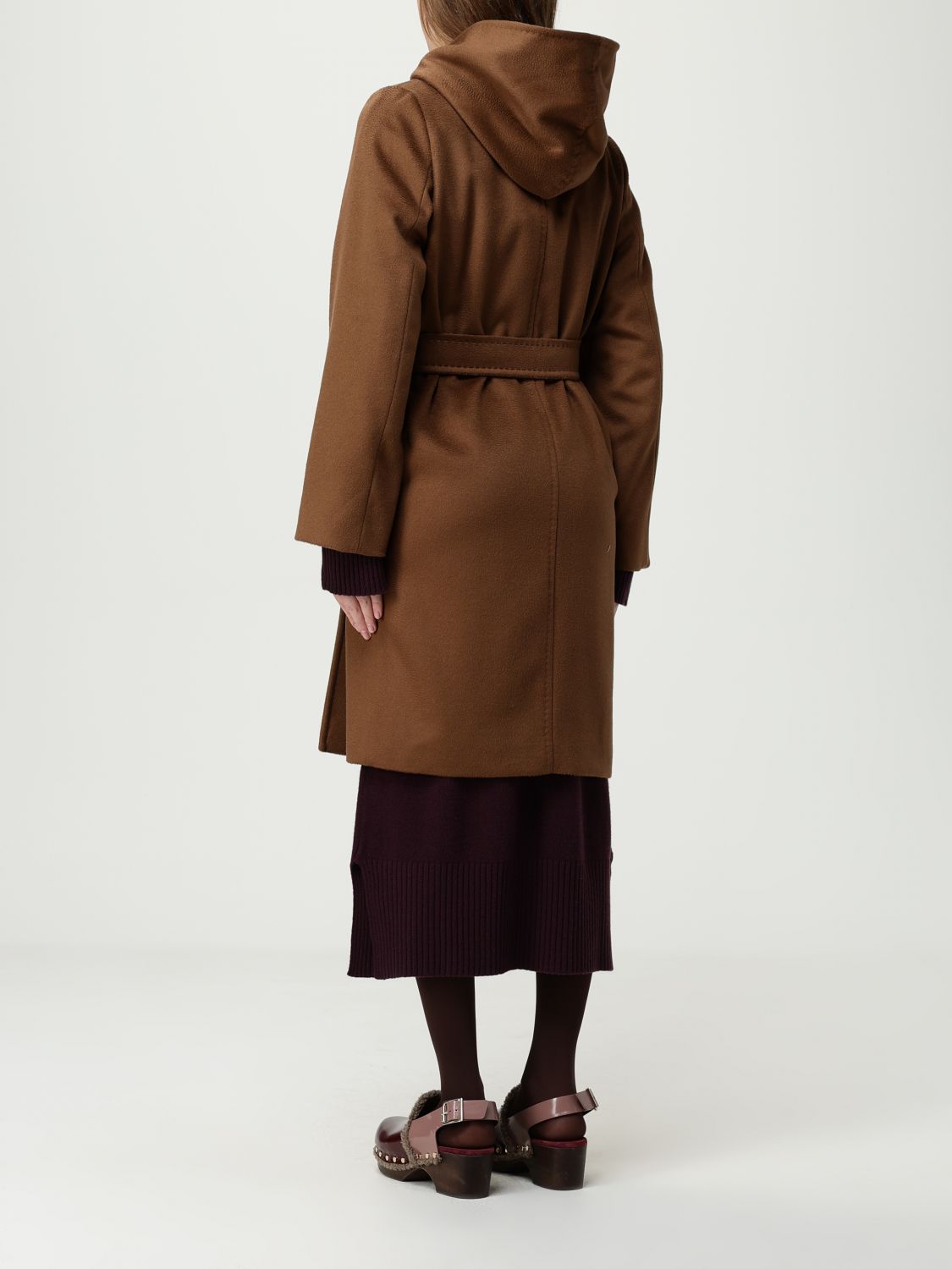 Max Mara Studio Coat Woman Brown MAX MARA STUDIO