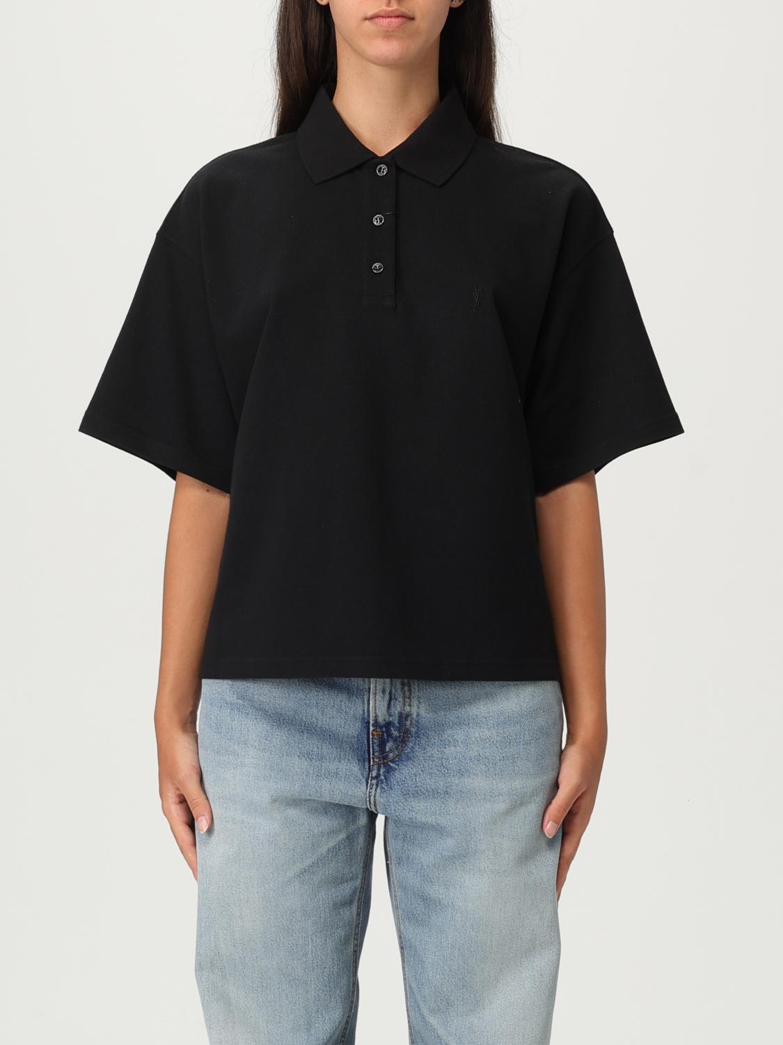 Saint Laurent Polo Shirt Woman Black SAINT LAURENT