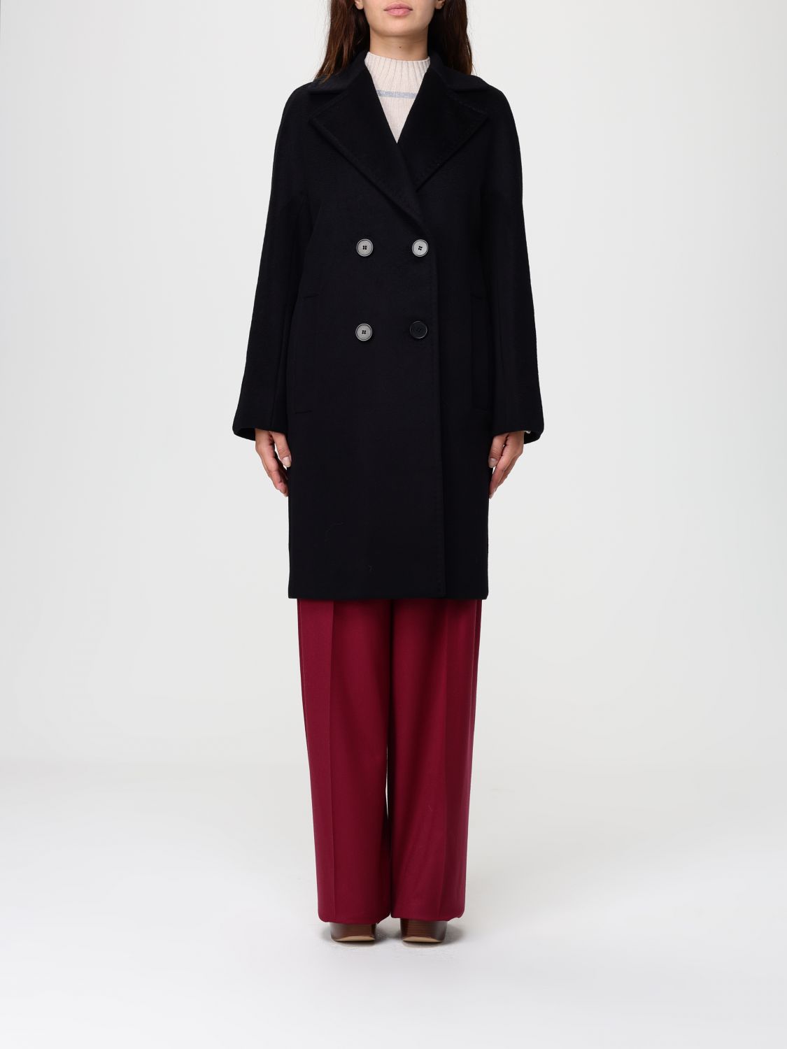 Max Mara Studio Coat Woman Black MAX MARA STUDIO