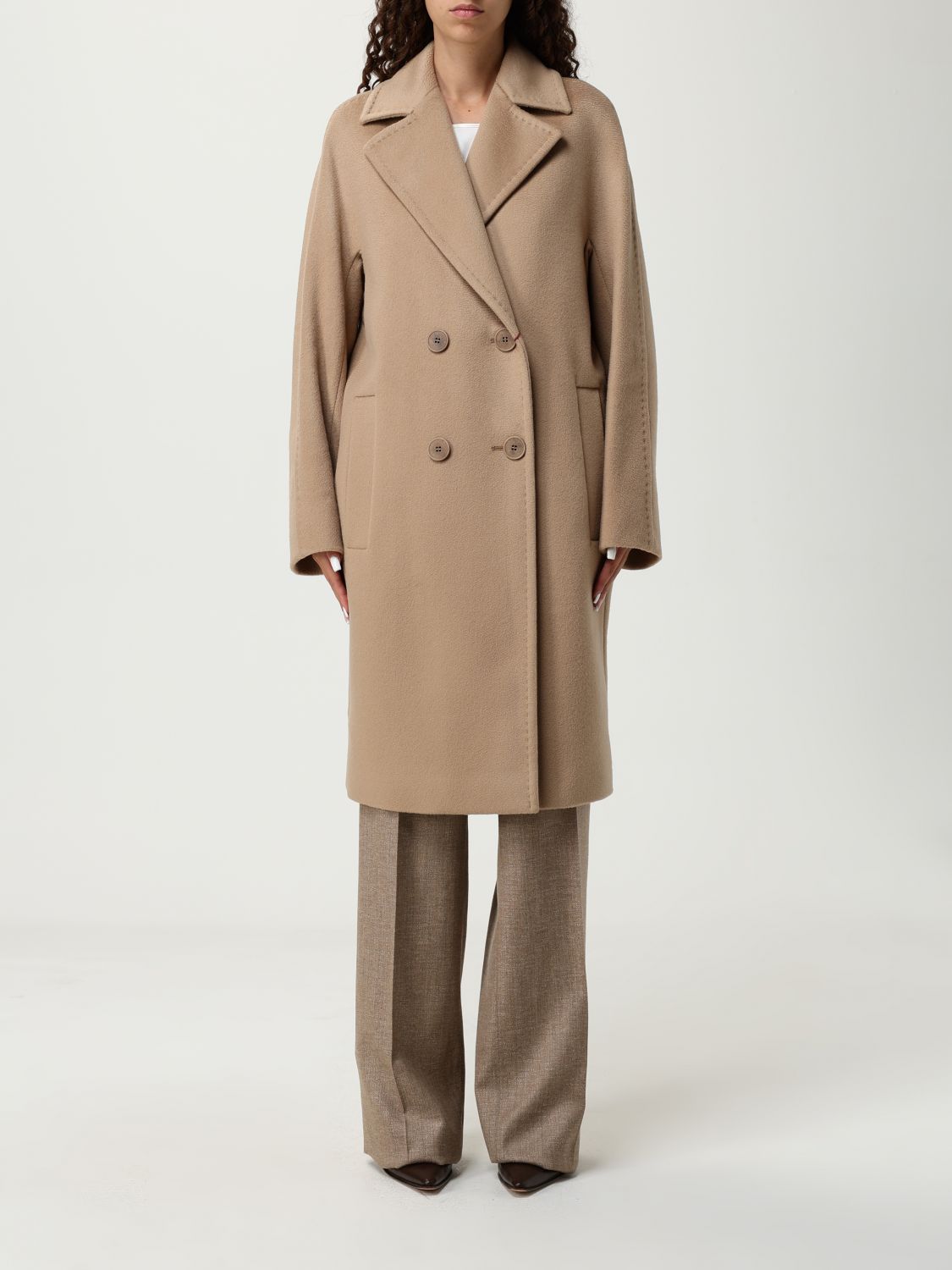 Max Mara Studio Coat Woman Camel MAX MARA STUDIO