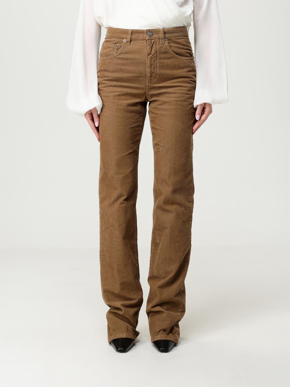 Saint Laurent Pants Woman Brown SAINT LAURENT