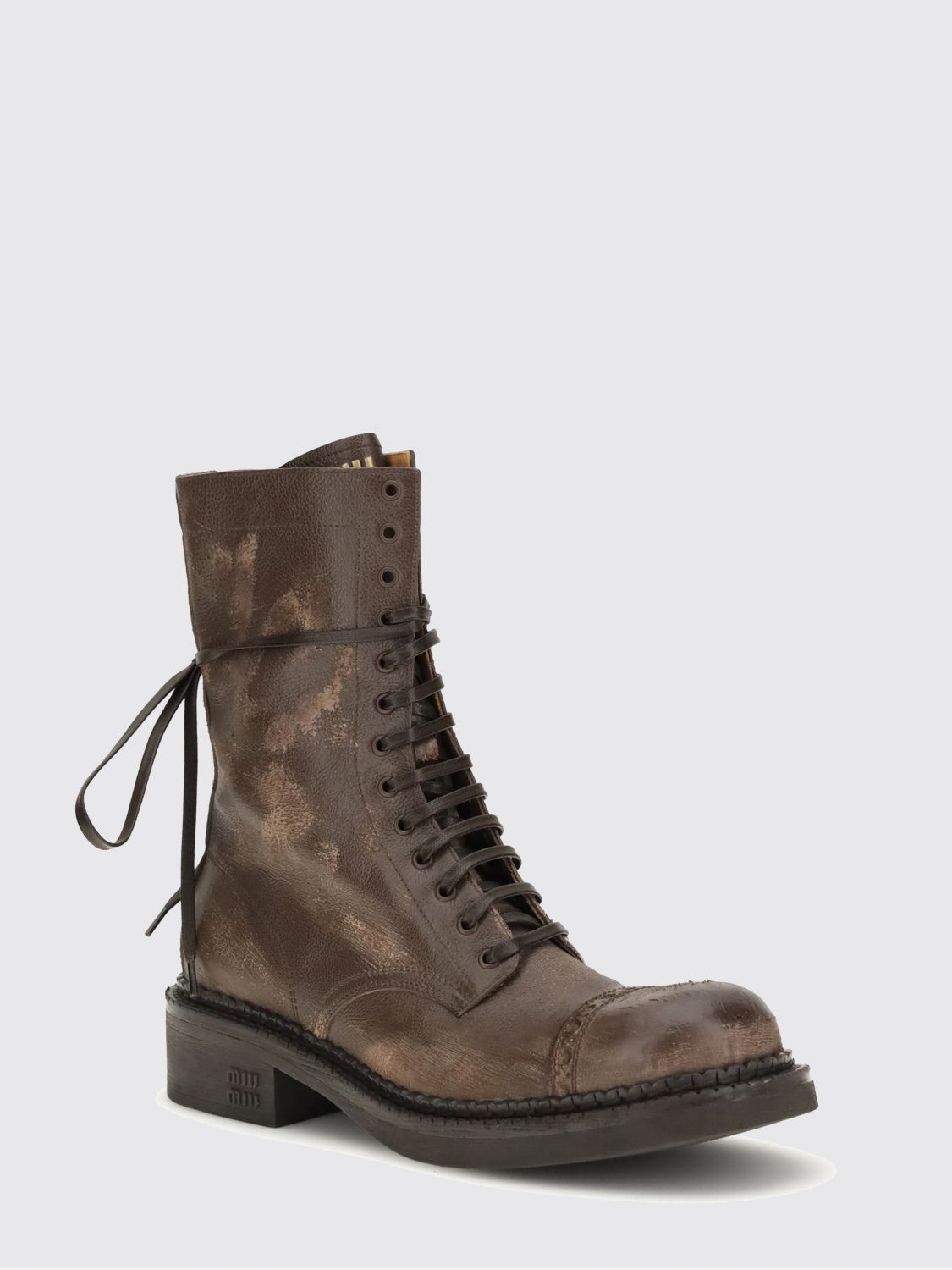 Miu Miu Boots Woman Brown MIU MIU