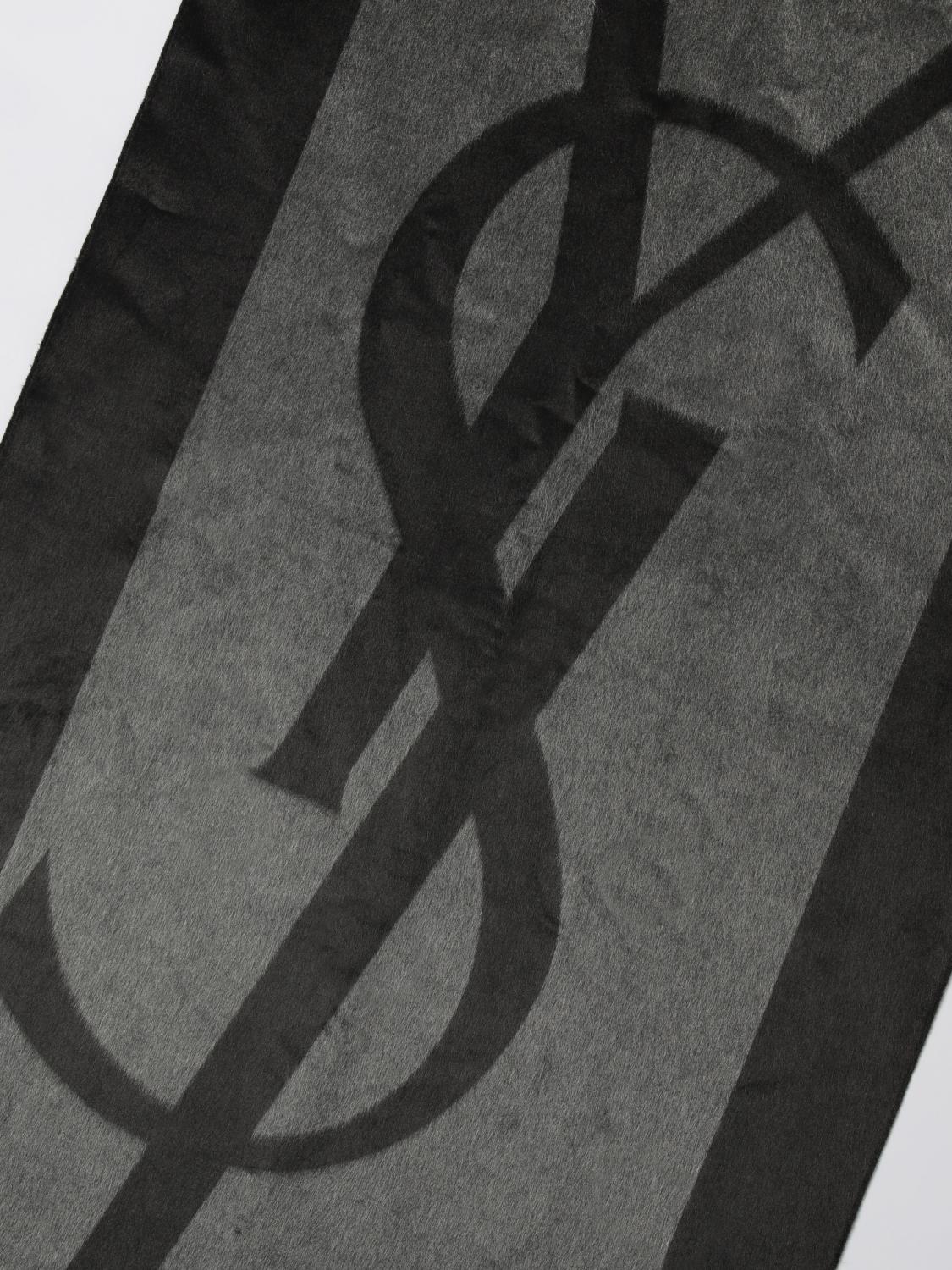 Saint Laurent Scarf Men Grey SAINT LAURENT