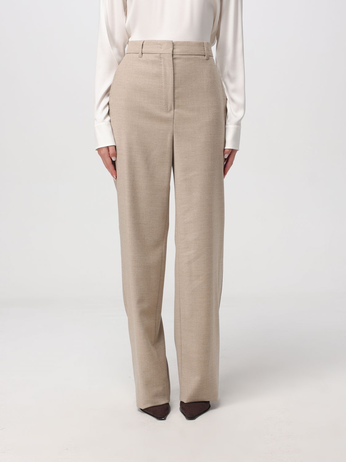 Max Mara Studio Pants Woman Beige MAX MARA STUDIO