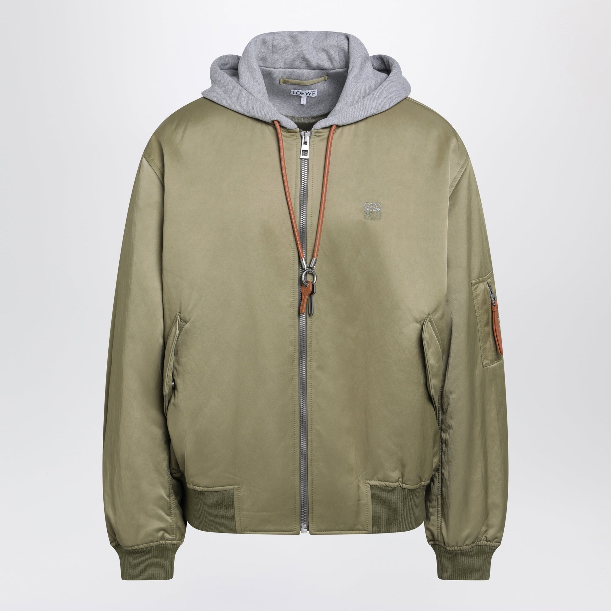 Loewe Khaki Green Bomber Jacket In Technical Fabric Men LOEWE