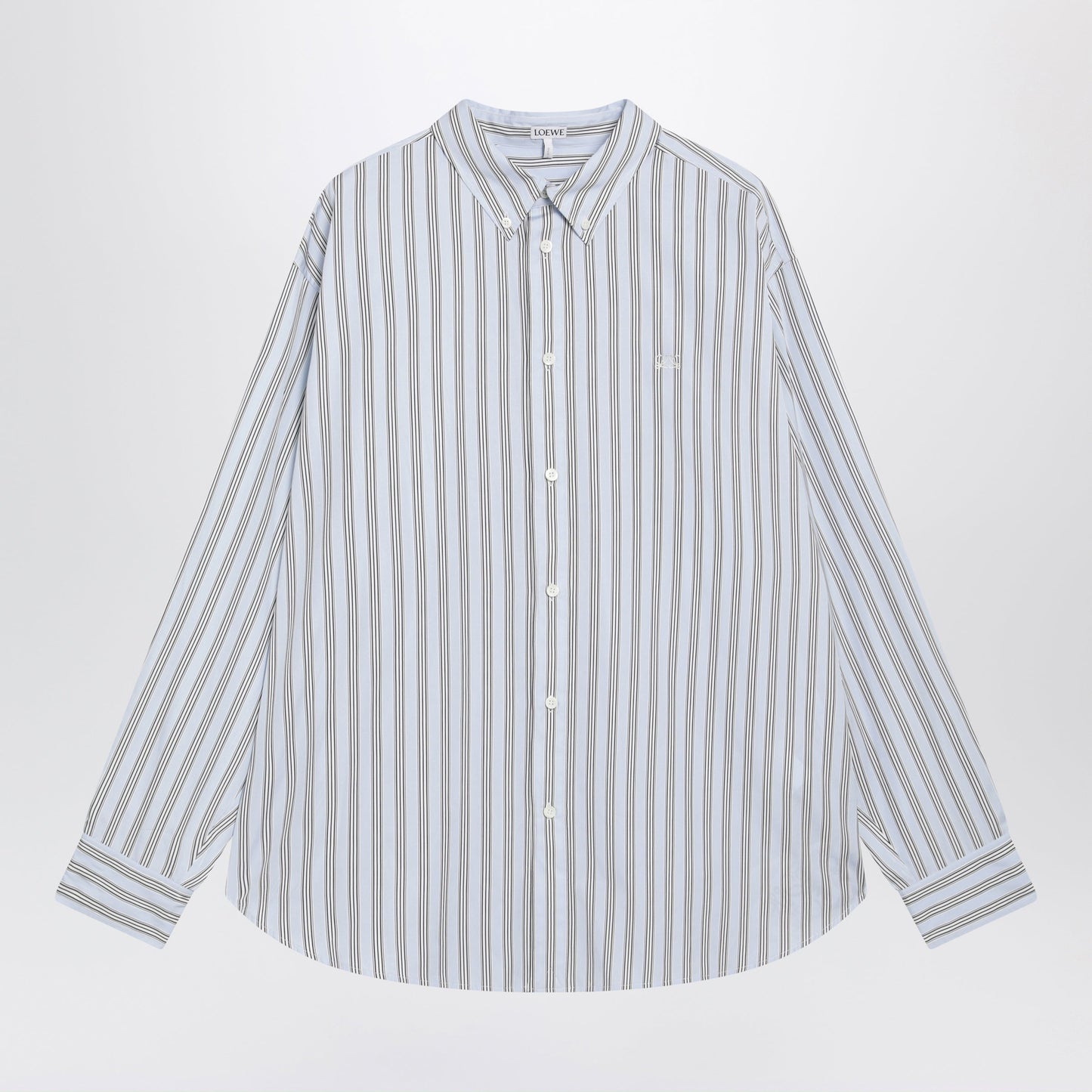 Loewe Light Blue Striped Shirt Men LOEWE