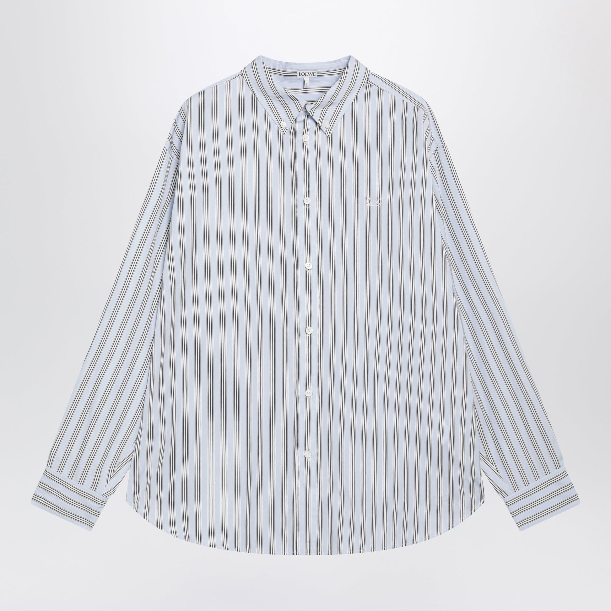 Loewe Light Blue Striped Shirt Men LOEWE