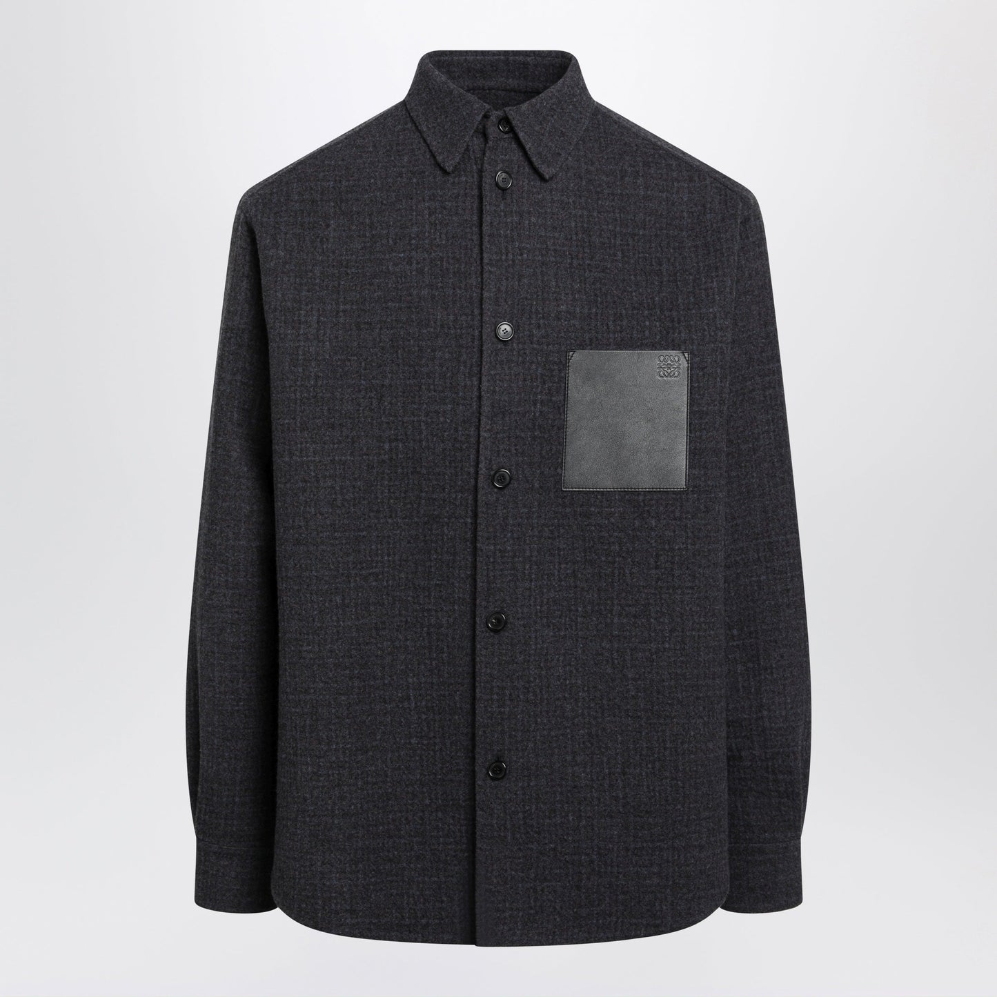 Loewe Dark Navy Shirt Jacket With Anagram Pocket Men LOEWE