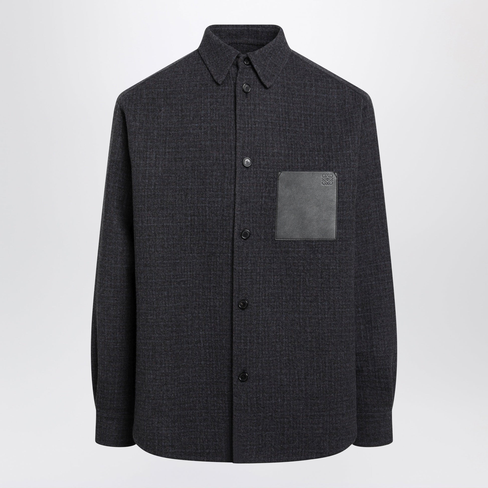 Loewe Dark Navy Shirt Jacket With Anagram Pocket Men LOEWE