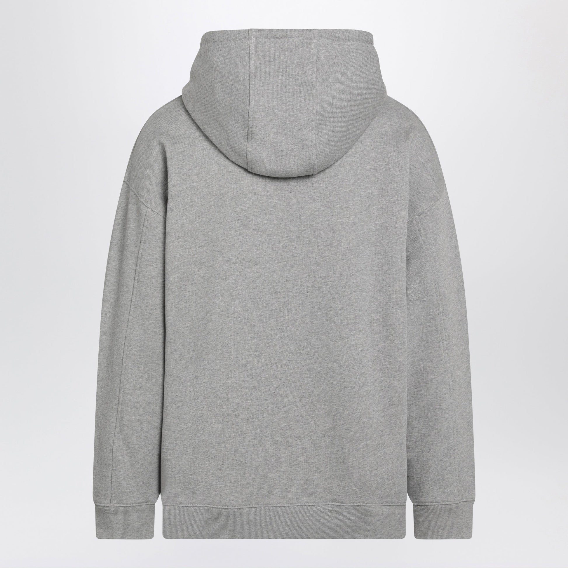 Loewe Grey Melange Relaxed-Fit Hoodie With Leather Drawstring Men LOEWE