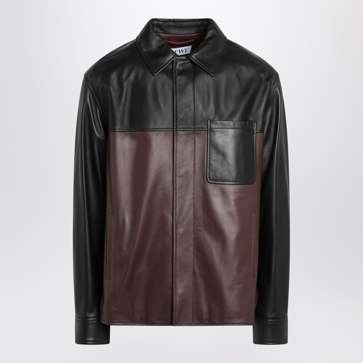 Loewe Black/Burgundy Leather Overshirt Men LOEWE