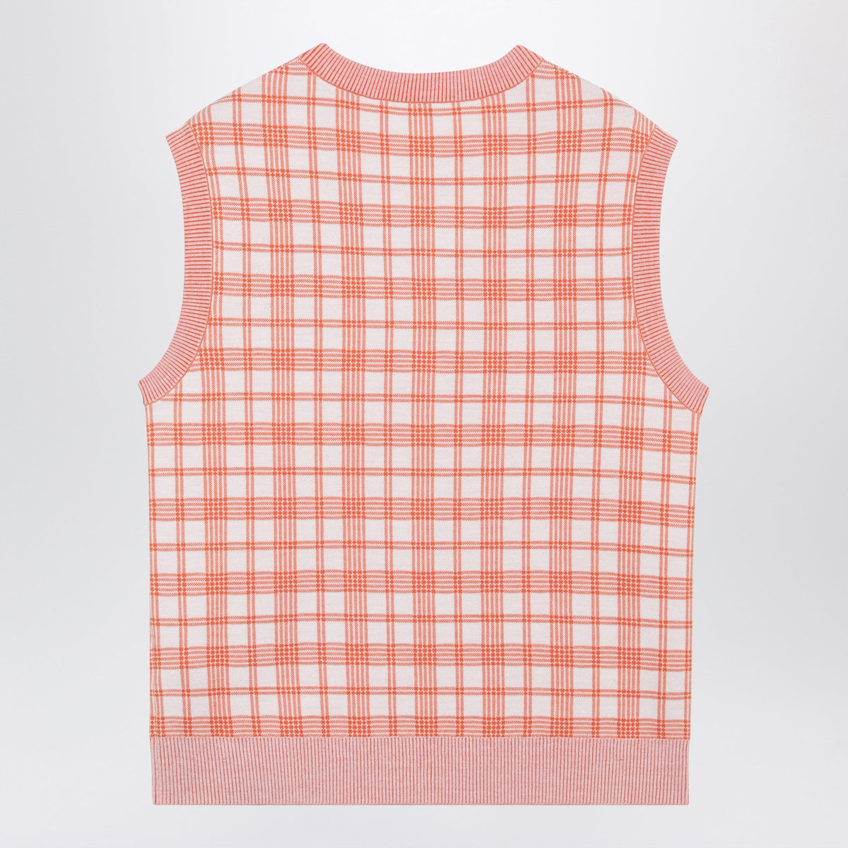 Loewe White And Orange Checked Wool Vest Men LOEWE