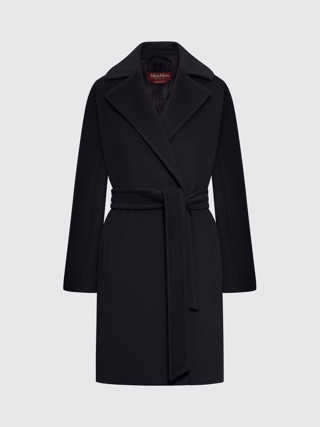 Max Mara Studio Coat Woman Black MAX MARA STUDIO