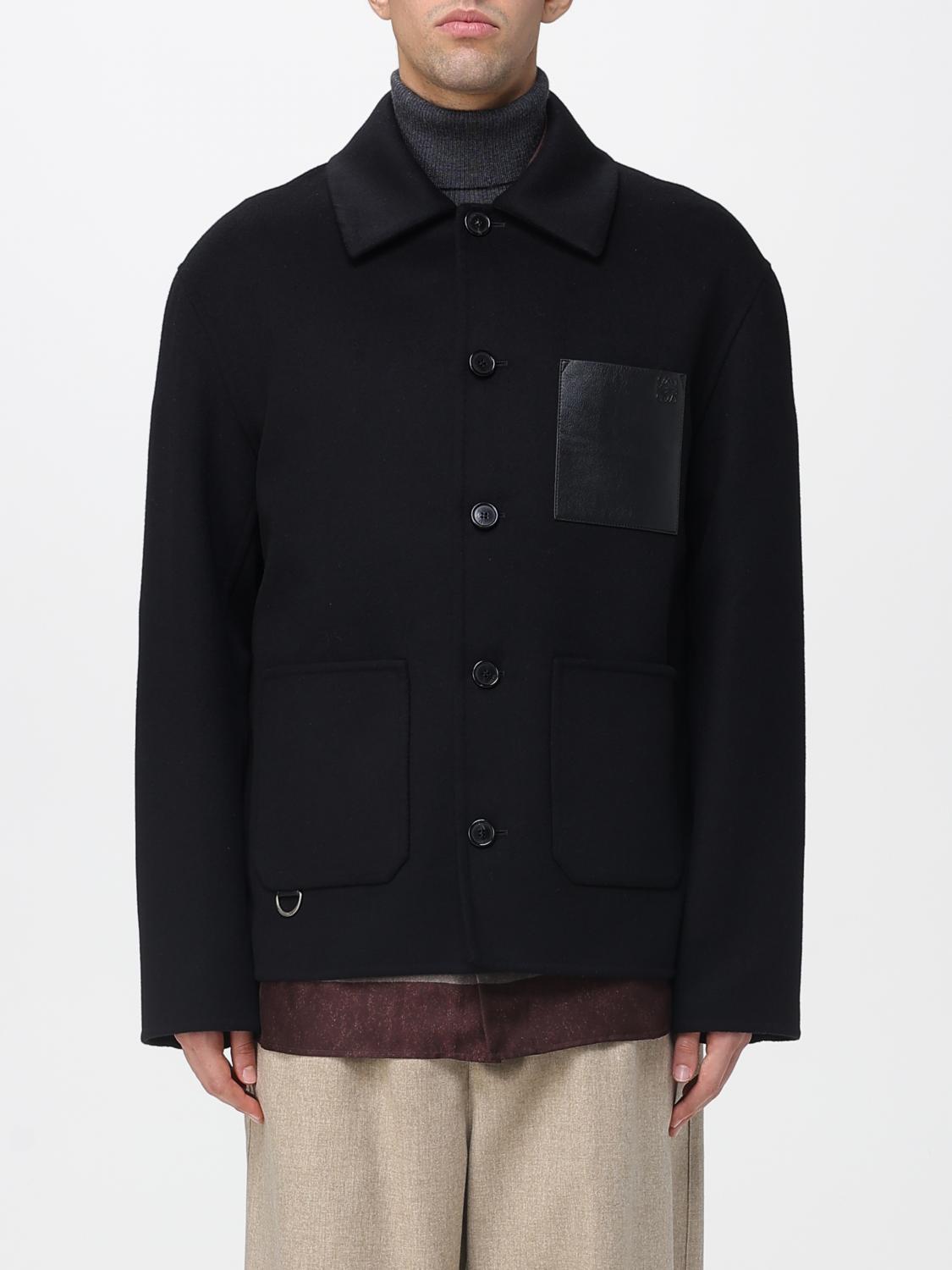 Loewe Coat Men Black LOEWE