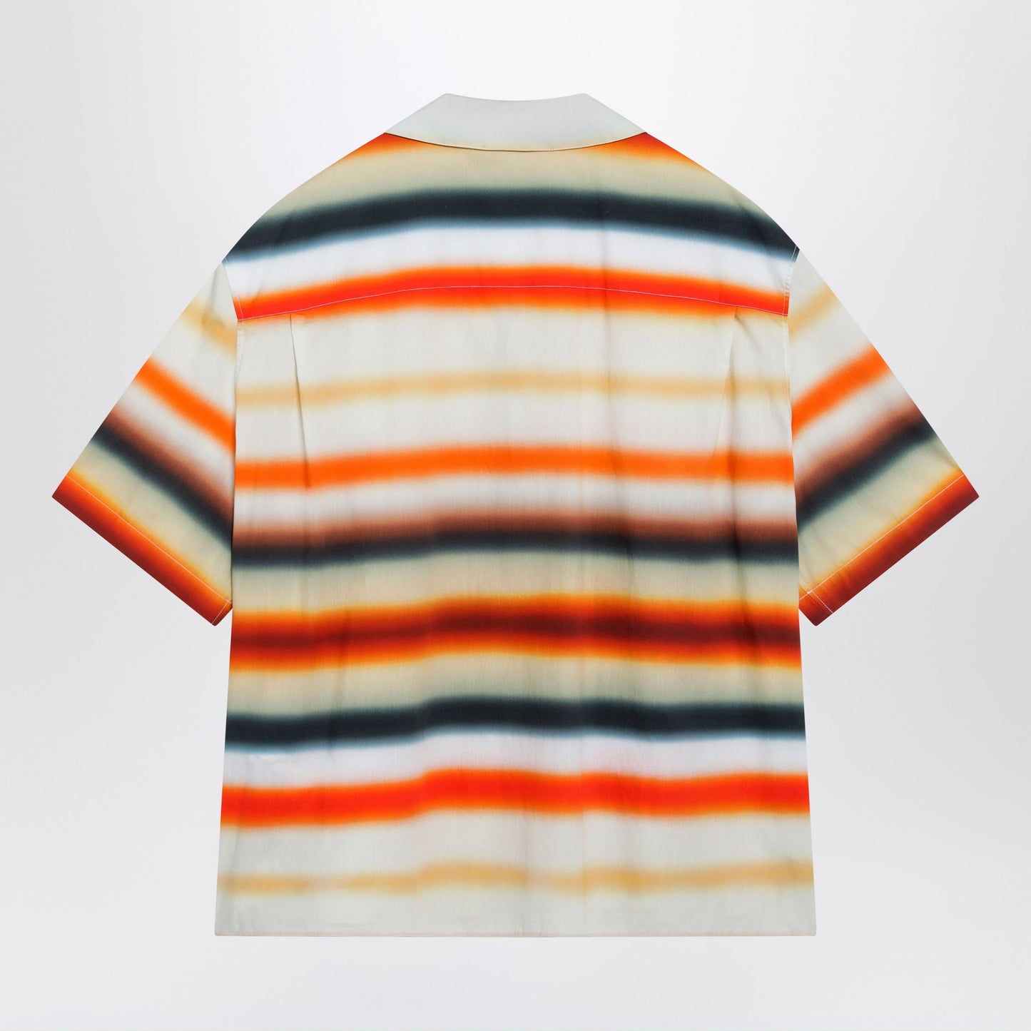 Loewe Orange Striped Short-Sleeve Cotton Shirt Men LOEWE