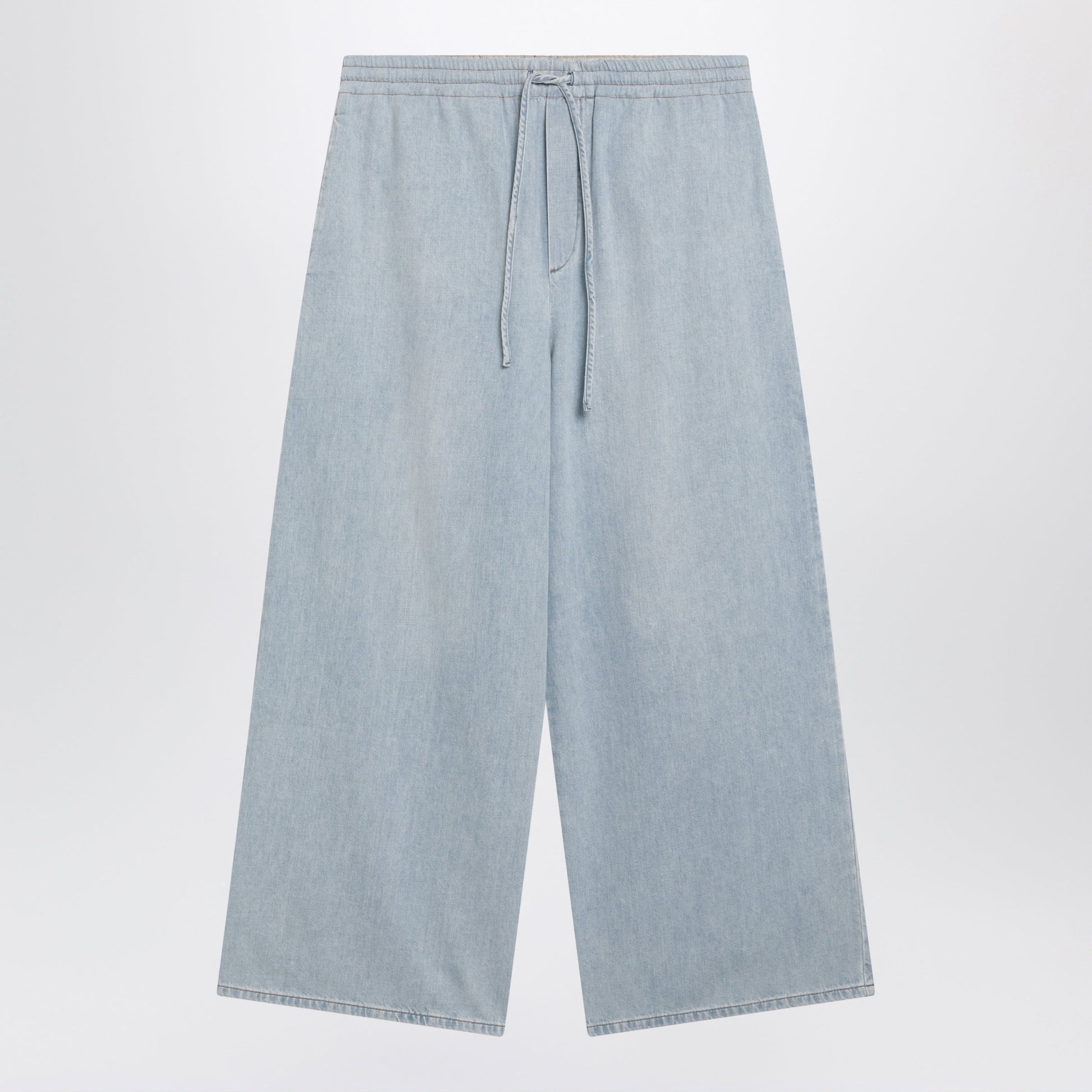 Loewe Washed Blue Denim Drawstring Trousers Men LOEWE