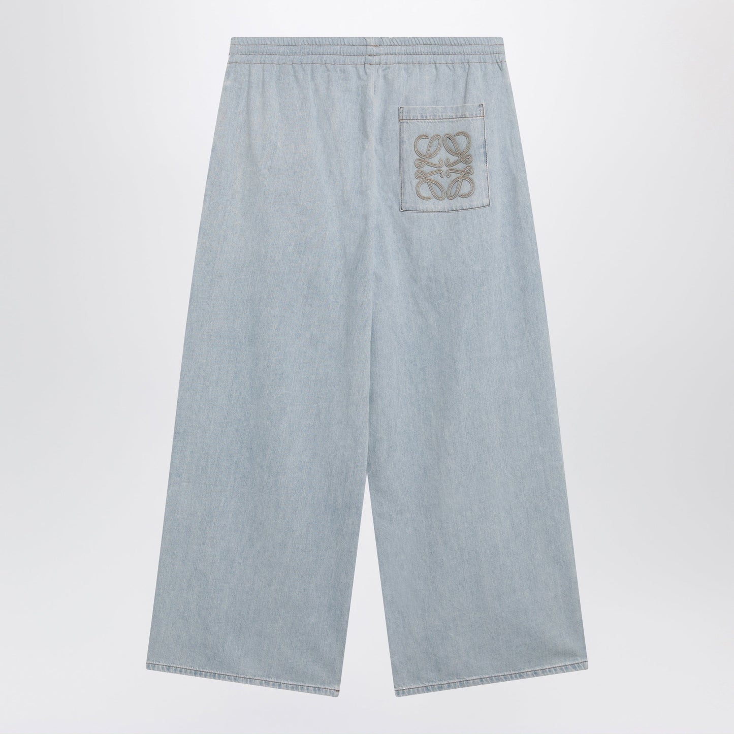 Loewe Washed Blue Denim Drawstring Trousers Men LOEWE