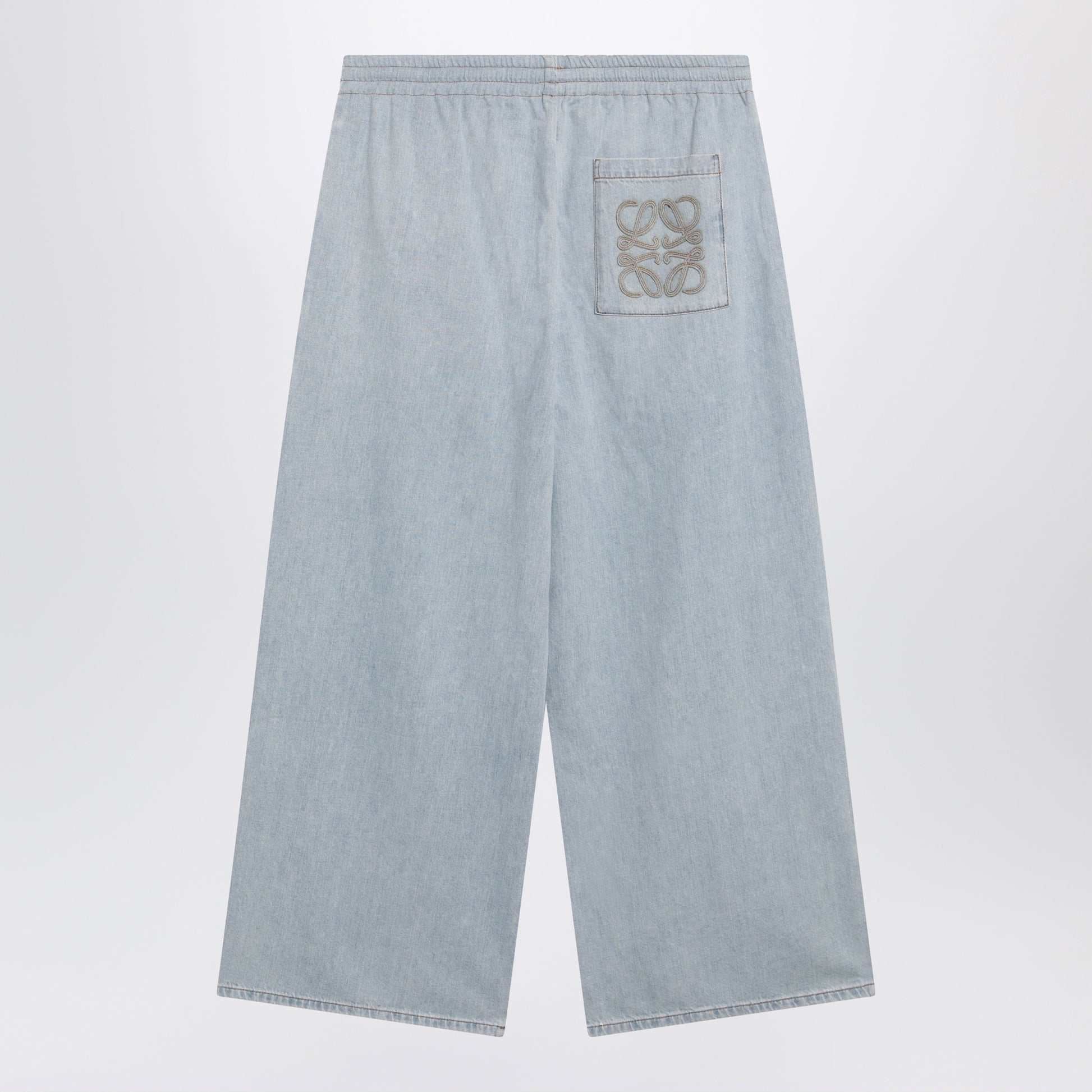 Loewe Washed Blue Denim Drawstring Trousers Men LOEWE