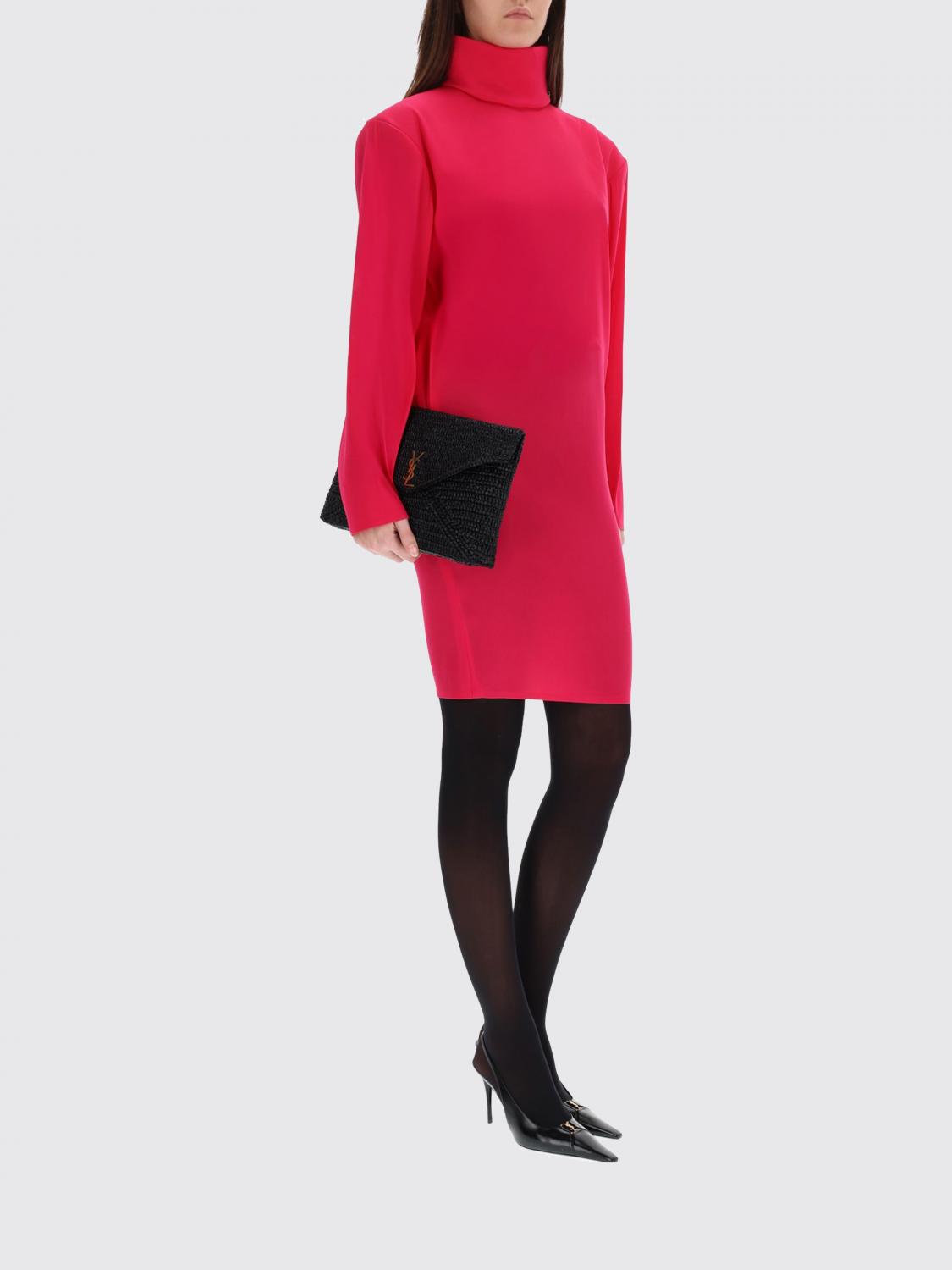 Saint Laurent Dress Woman Fuchsia SAINT LAURENT