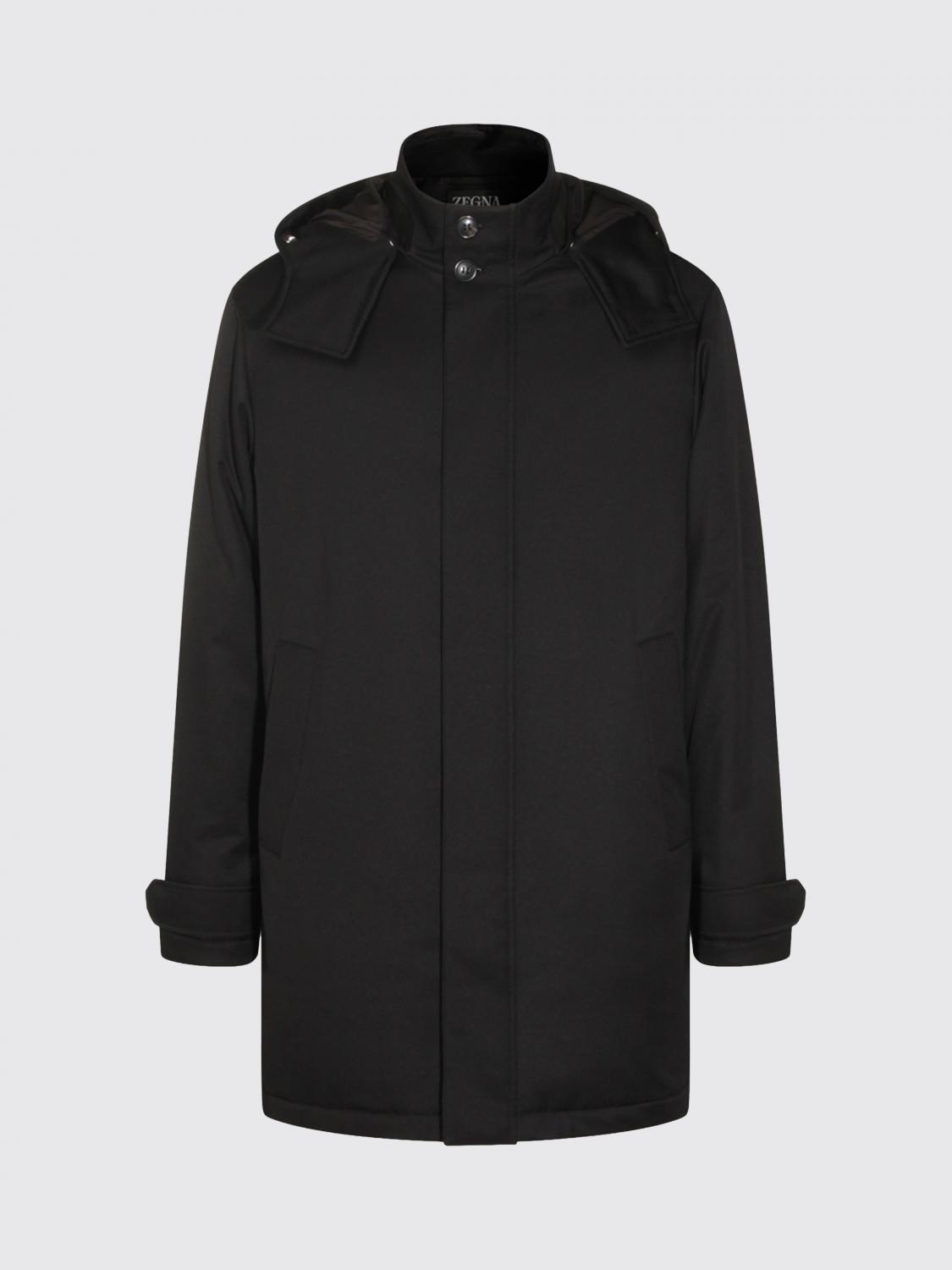 Zegna Coat Men Black ZEGNA