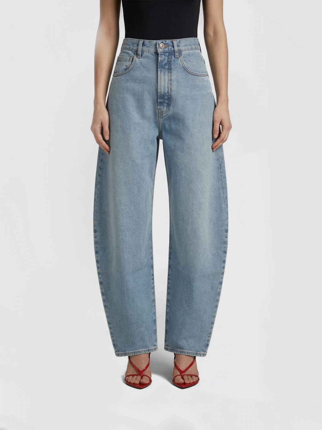 AlaiA Women Baggy Cotton Denim Jeans Alaia ALAIA