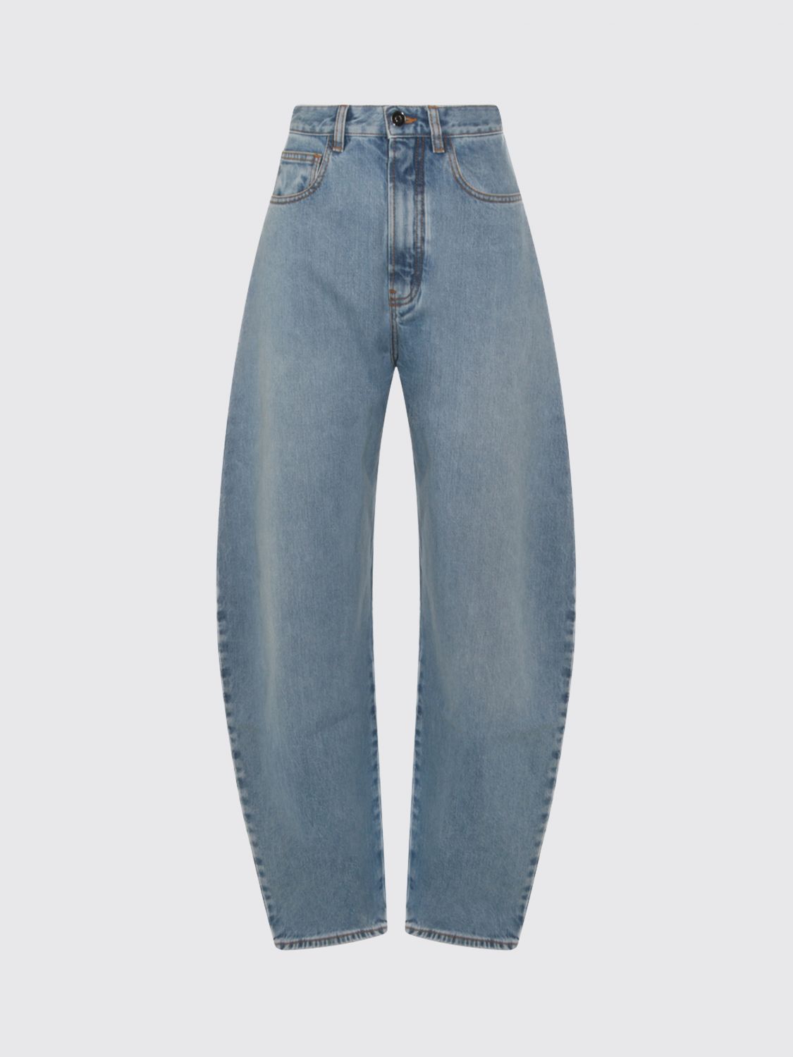 AlaiA Women Baggy Cotton Denim Jeans Alaia ALAIA
