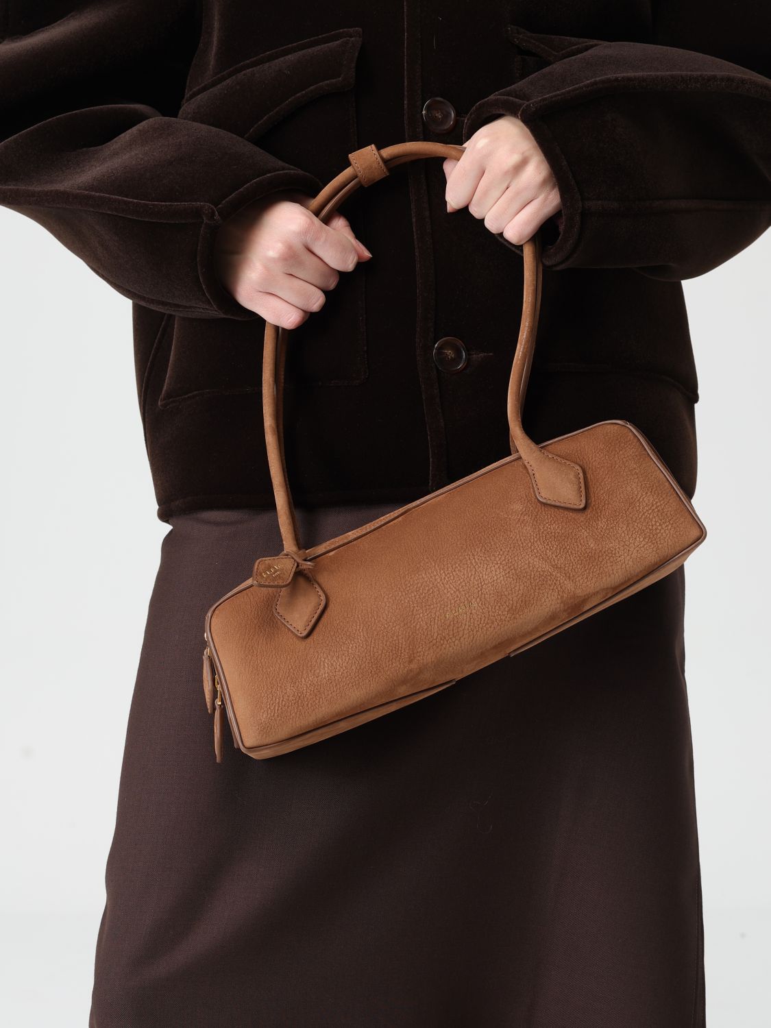 AlaiA Women Le Teckel Medium Hammered Nubuck Bag Alaia ALAIA