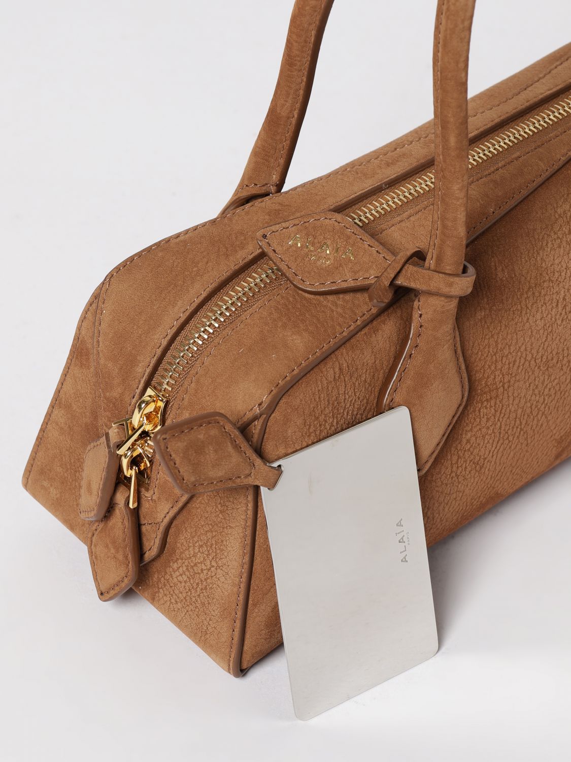 AlaiA Women Le Teckel Medium Hammered Nubuck Bag Alaia ALAIA
